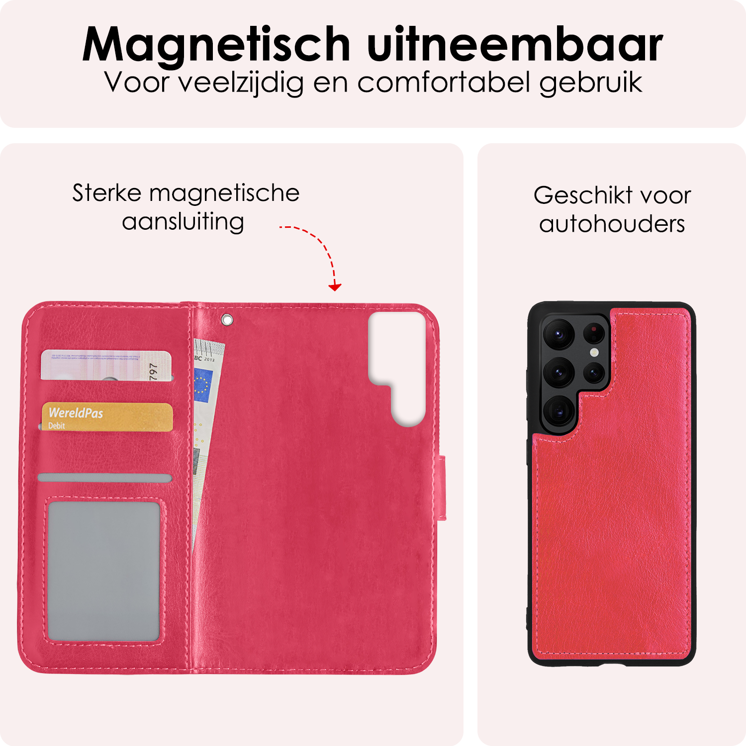 NoXx Hoes Geschikt voor <model> Hoesje Bookcase Hoes 2-in-1 Uitneembaar Cover Hard Case Met Screenprotector - <color>