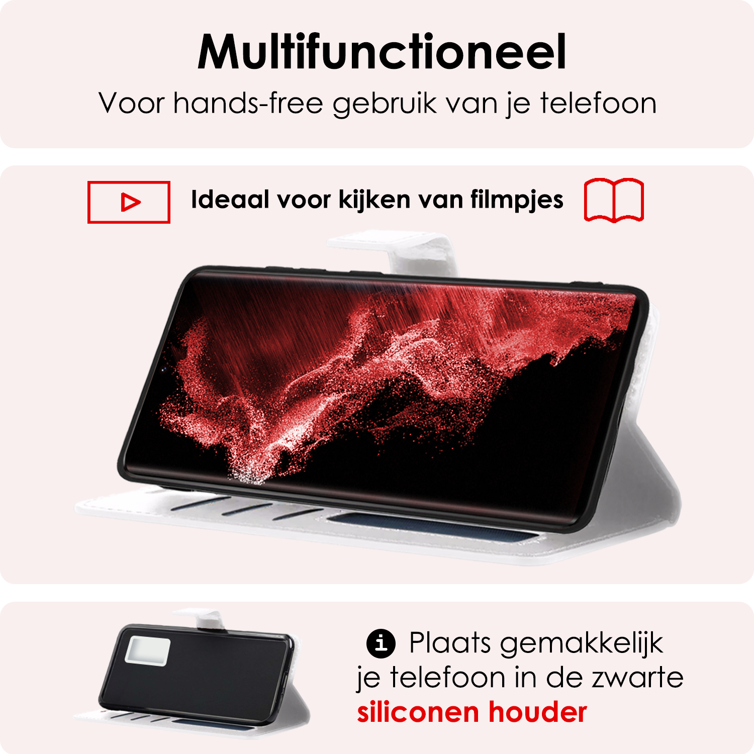 NoXx Hoes Geschikt voor <model> Hoesje Bookcase Hoes 2-in-1 Uitneembaar Cover Hard Case - <color>