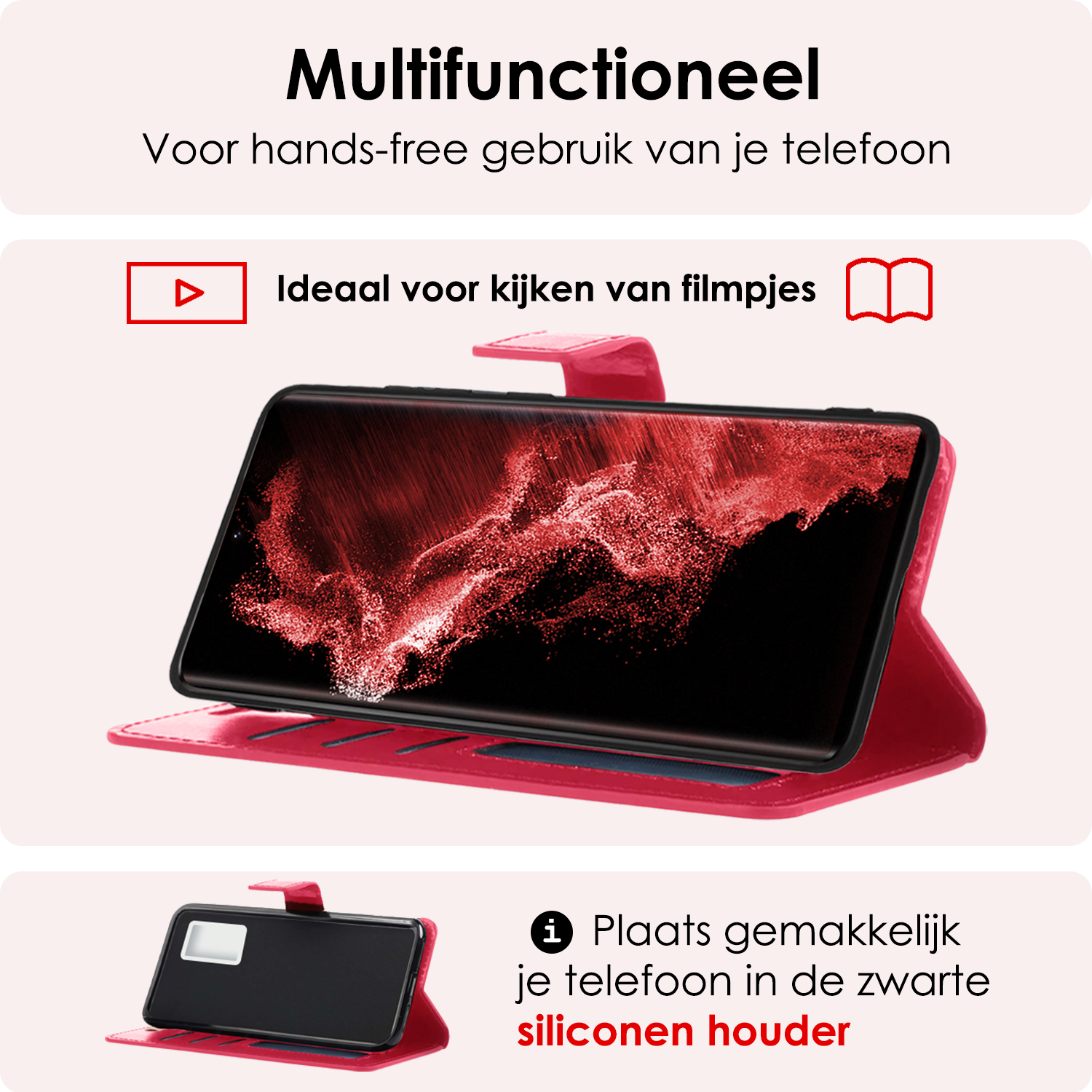 NoXx Hoes Geschikt voor <model> Hoesje Bookcase Hoes 2-in-1 Uitneembaar Cover Hard Case - <color>