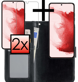 NoXx NoXx Samsung Galaxy S22 Plus Hoesje Bookcase Uitneembaar Met 2x Screenprotector - Zwart