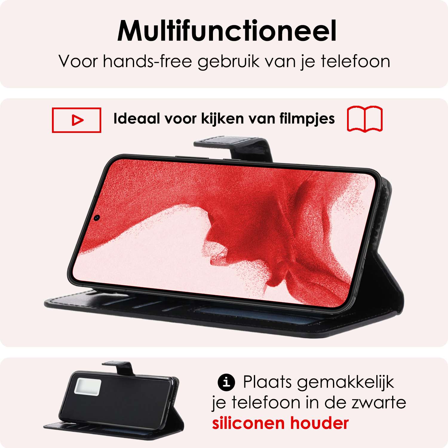 NoXx Hoes Geschikt voor <model> Hoesje Bookcase Hoes 2-in-1 Uitneembaar Cover Hard Case Met 2x Screenprotector - <color>