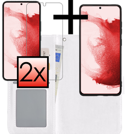 NoXx NoXx Samsung Galaxy S22 Plus Hoesje Bookcase Uitneembaar Met 2x Screenprotector - Wit
