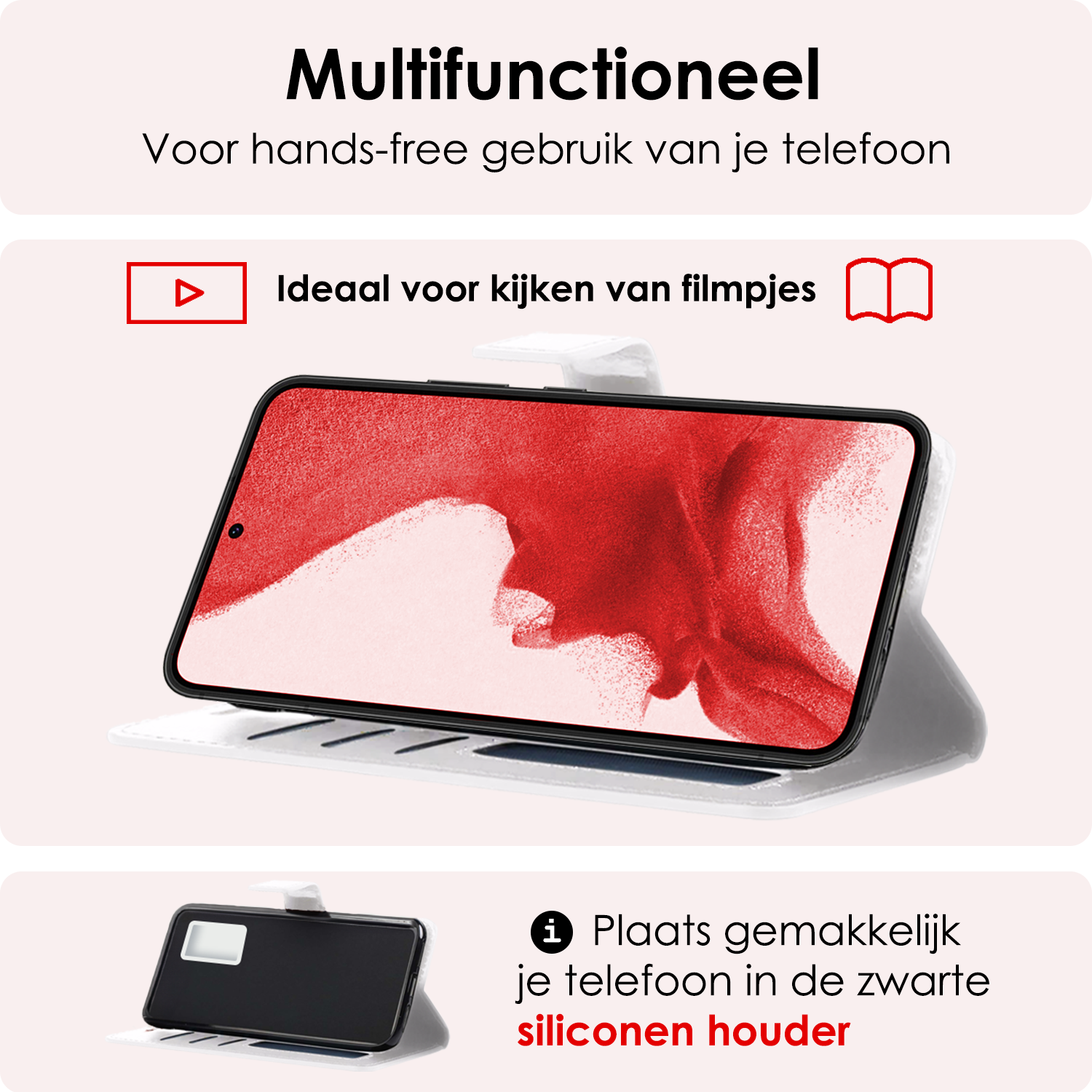 NoXx Hoes Geschikt voor <model> Hoesje Bookcase Hoes 2-in-1 Uitneembaar Cover Hard Case Met 2x Screenprotector - <color>