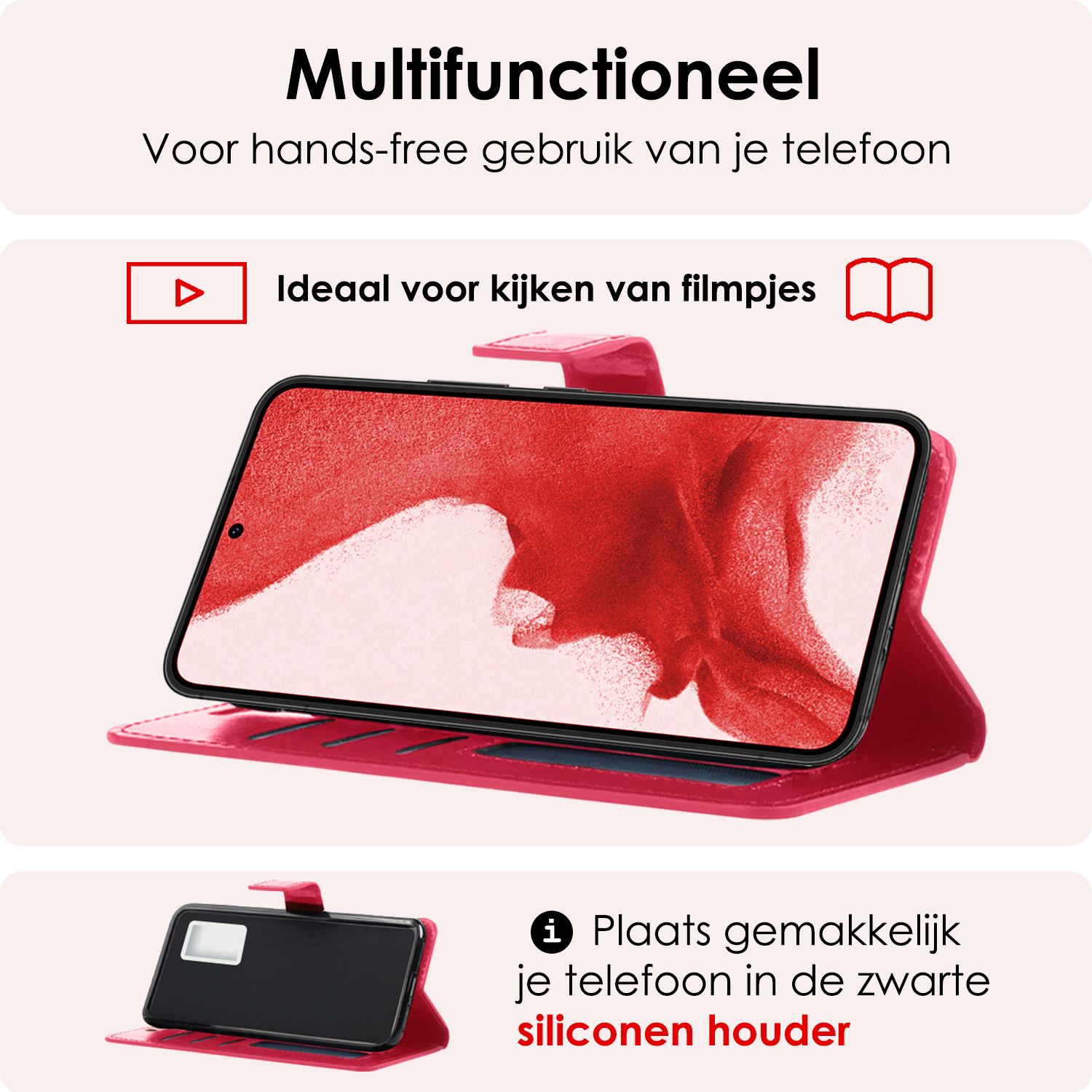 NoXx Hoes Geschikt voor <model> Hoesje Bookcase Hoes 2-in-1 Uitneembaar Cover Hard Case Met 2x Screenprotector - <color>