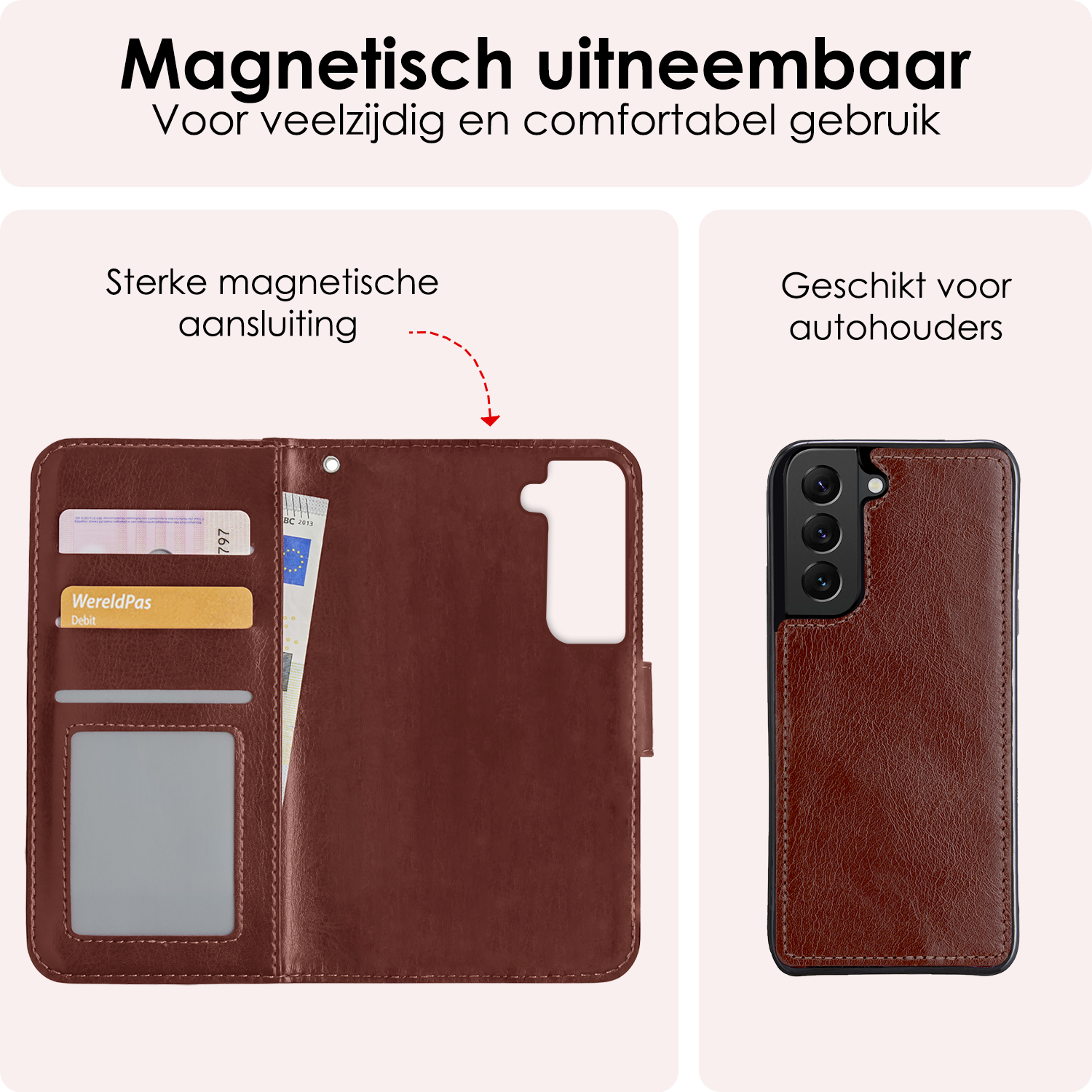 NoXx Hoes Geschikt voor <model> Hoesje Bookcase Hoes 2-in-1 Uitneembaar Cover Hard Case Met 2x Screenprotector - <color>