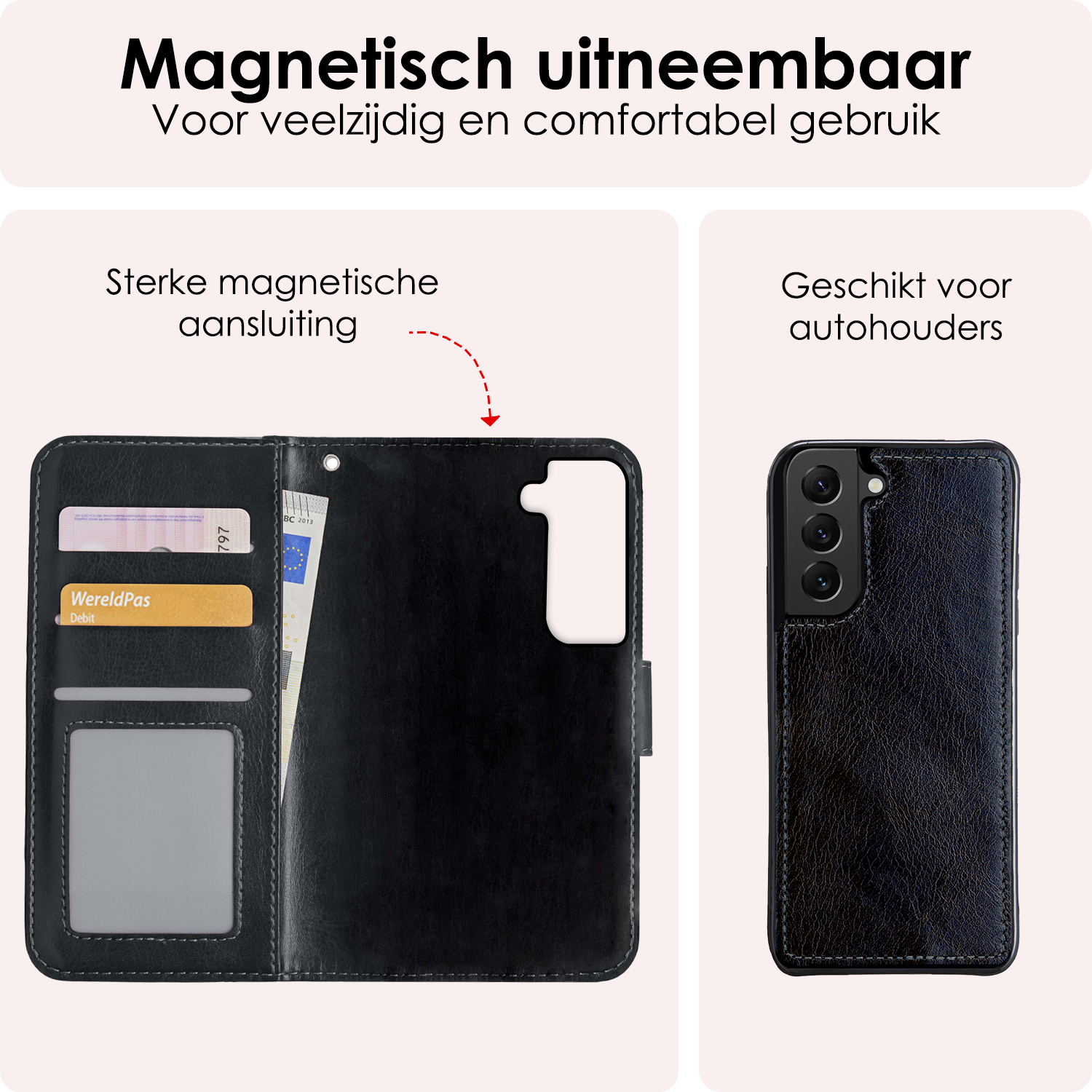 NoXx Hoes Geschikt voor <model> Hoesje Bookcase Hoes 2-in-1 Uitneembaar Cover Hard Case Met Screenprotector - <color>