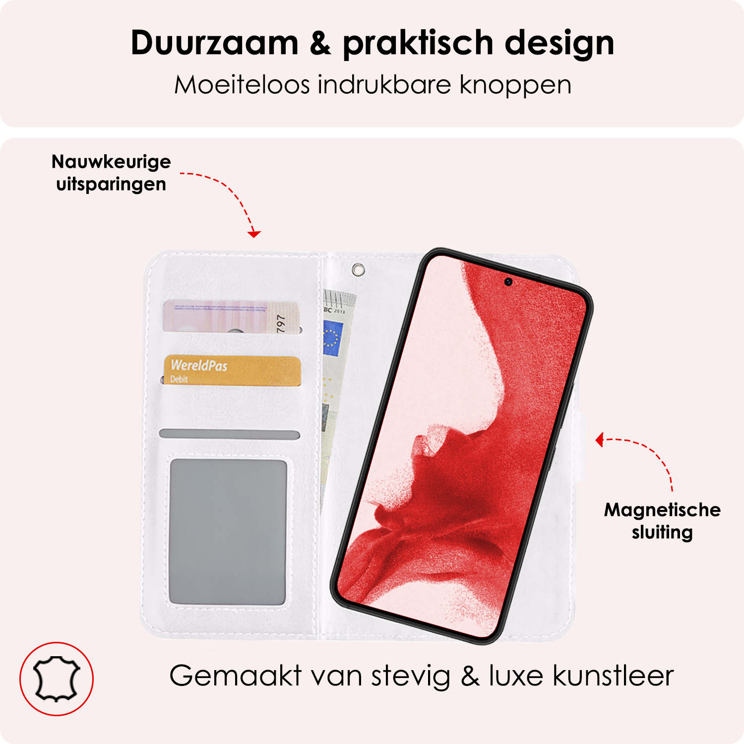 NoXx Hoes Geschikt voor <model> Hoesje Bookcase Hoes 2-in-1 Uitneembaar Cover Hard Case Met Screenprotector - <color>
