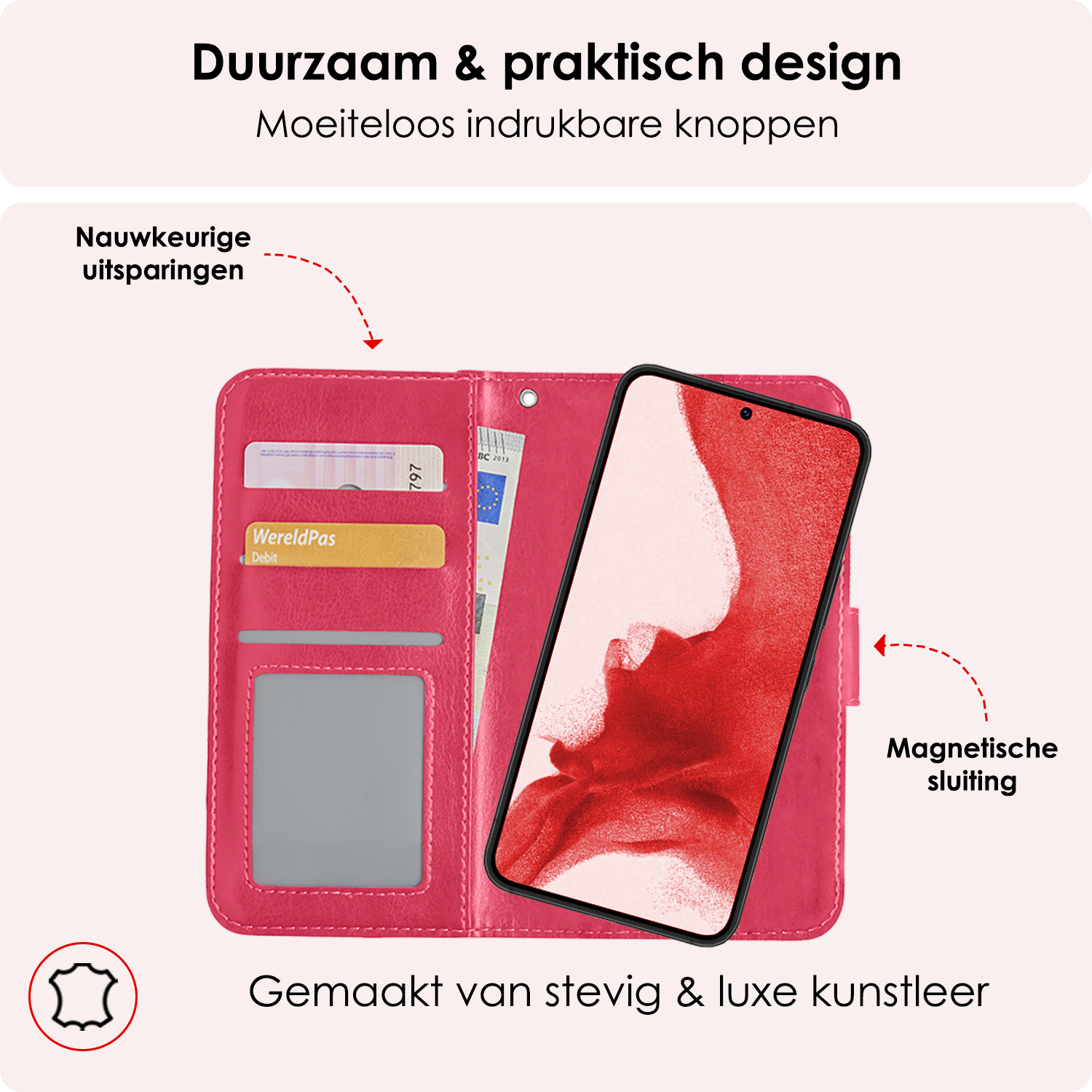 NoXx Hoes Geschikt voor <model> Hoesje Bookcase Hoes 2-in-1 Uitneembaar Cover Hard Case Met Screenprotector - <color>