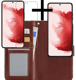 NoXx NoXx Samsung Galaxy S22 Plus Hoesje Bookcase Uitneembaar Met Screenprotector - Bruin