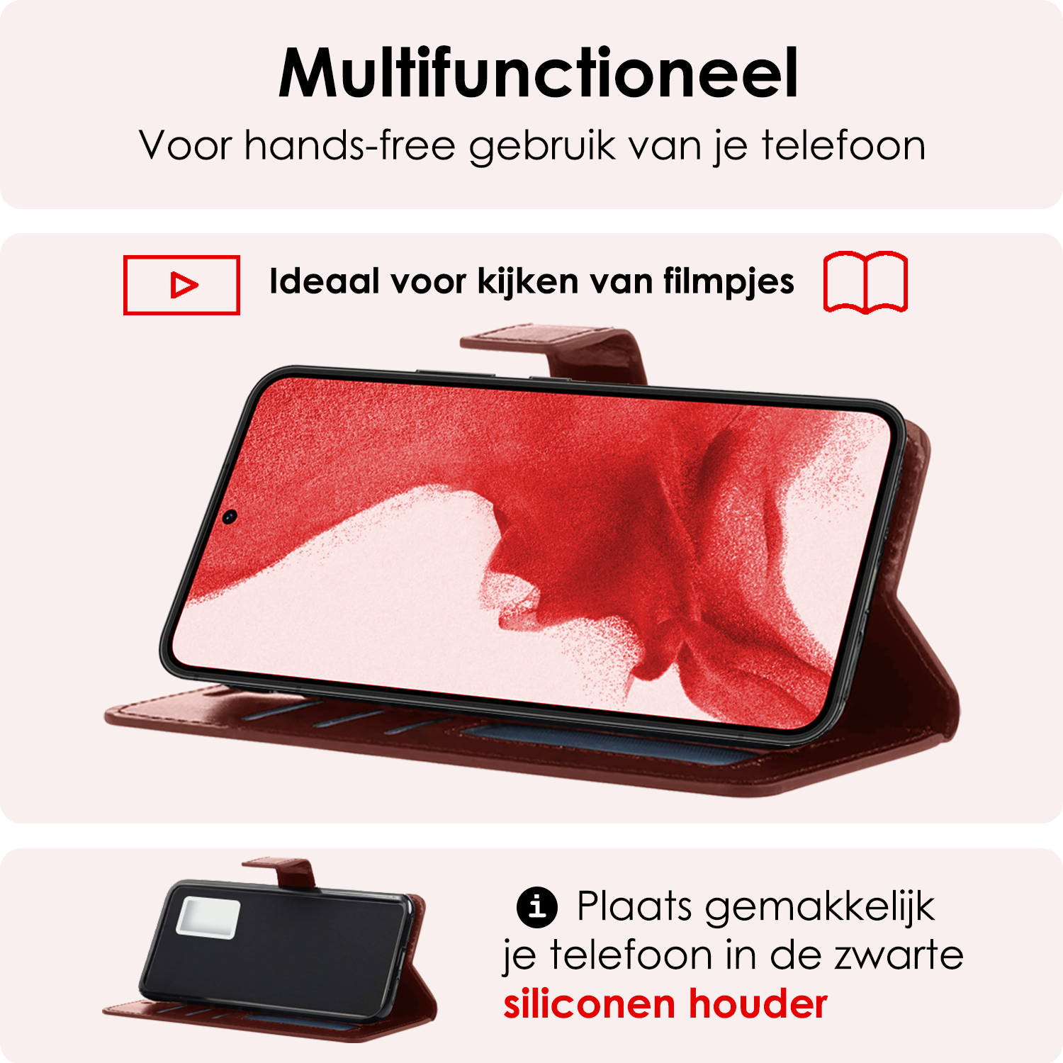 NoXx Hoes Geschikt voor <model> Hoesje Bookcase Hoes 2-in-1 Uitneembaar Cover Hard Case Met Screenprotector - <color>