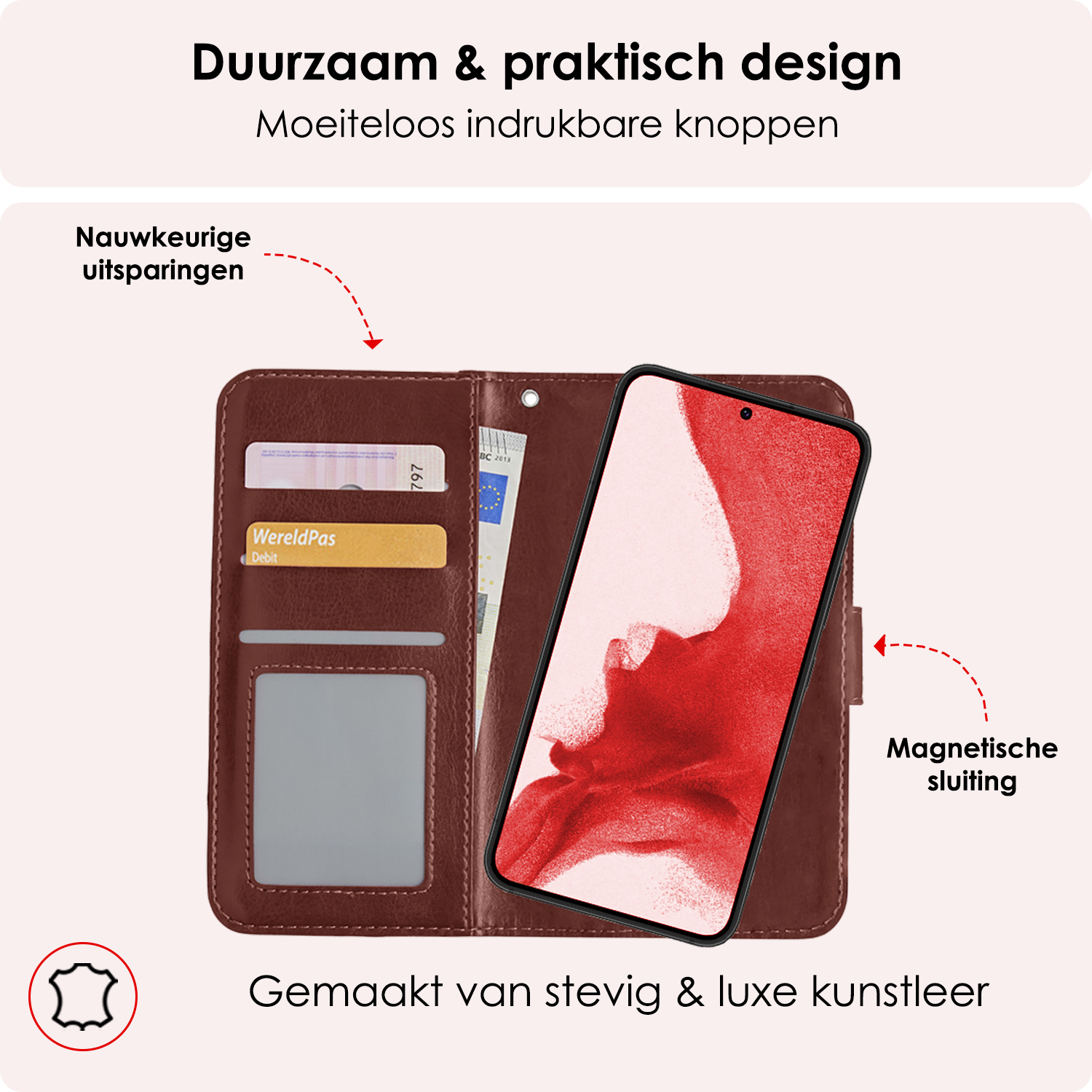 NoXx Hoes Geschikt voor <model> Hoesje Bookcase Hoes 2-in-1 Uitneembaar Cover Hard Case Met Screenprotector - <color>