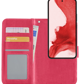 NoXx NoXx Samsung Galaxy S22 Plus Hoesje Bookcase Uitneembaar - Donkerroze