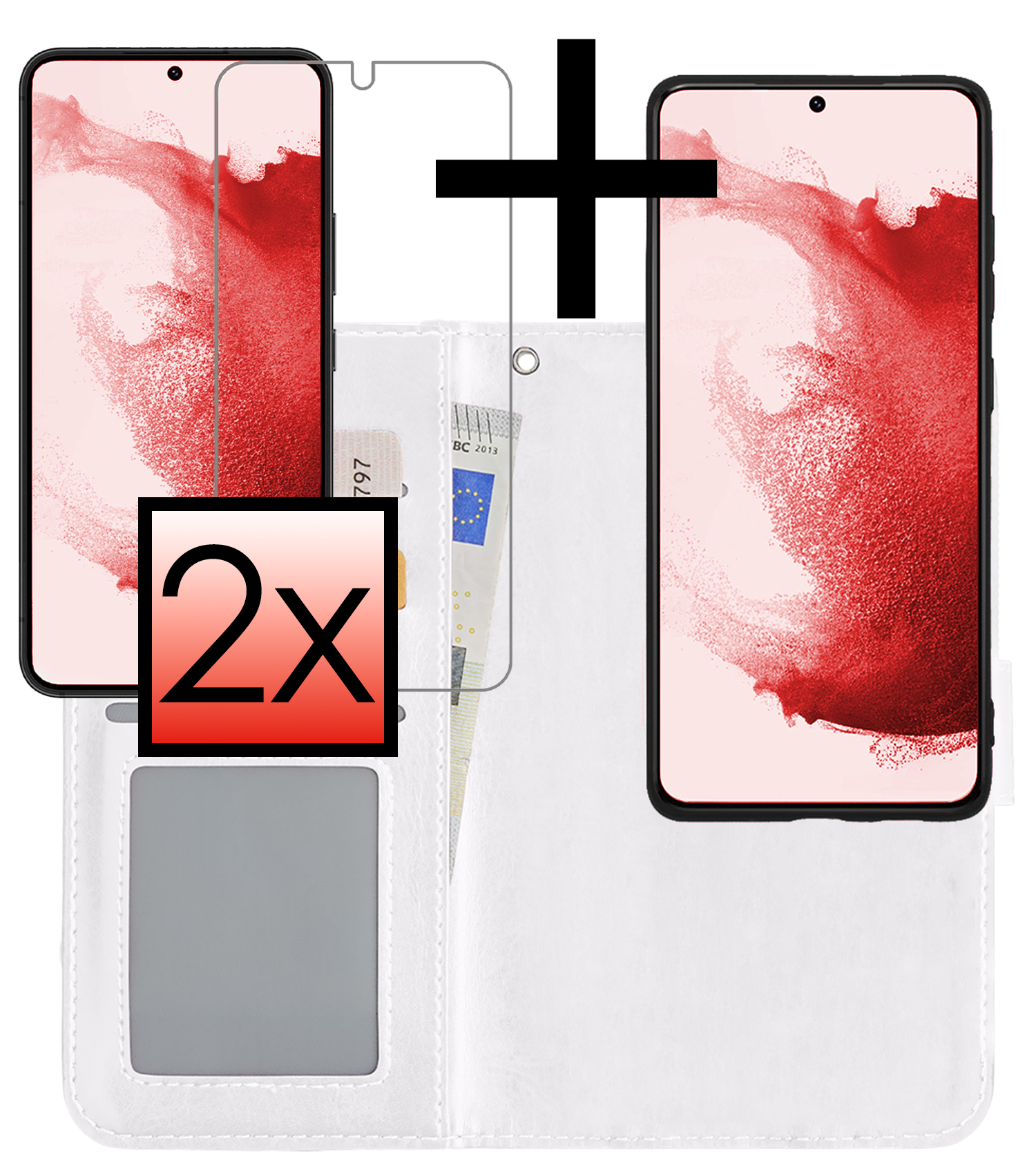 NoXx Hoes Geschikt voor <model> Hoesje Bookcase Hoes 2-in-1 Uitneembaar Cover Hard Case Met 2x Screenprotector - <color>