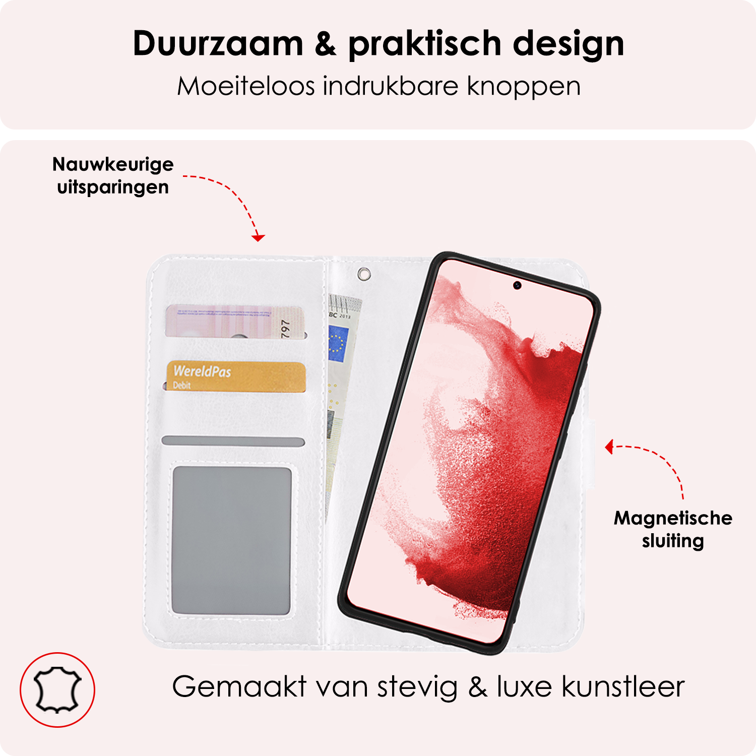 NoXx Hoes Geschikt voor <model> Hoesje Bookcase Hoes 2-in-1 Uitneembaar Cover Hard Case Met 2x Screenprotector - <color>