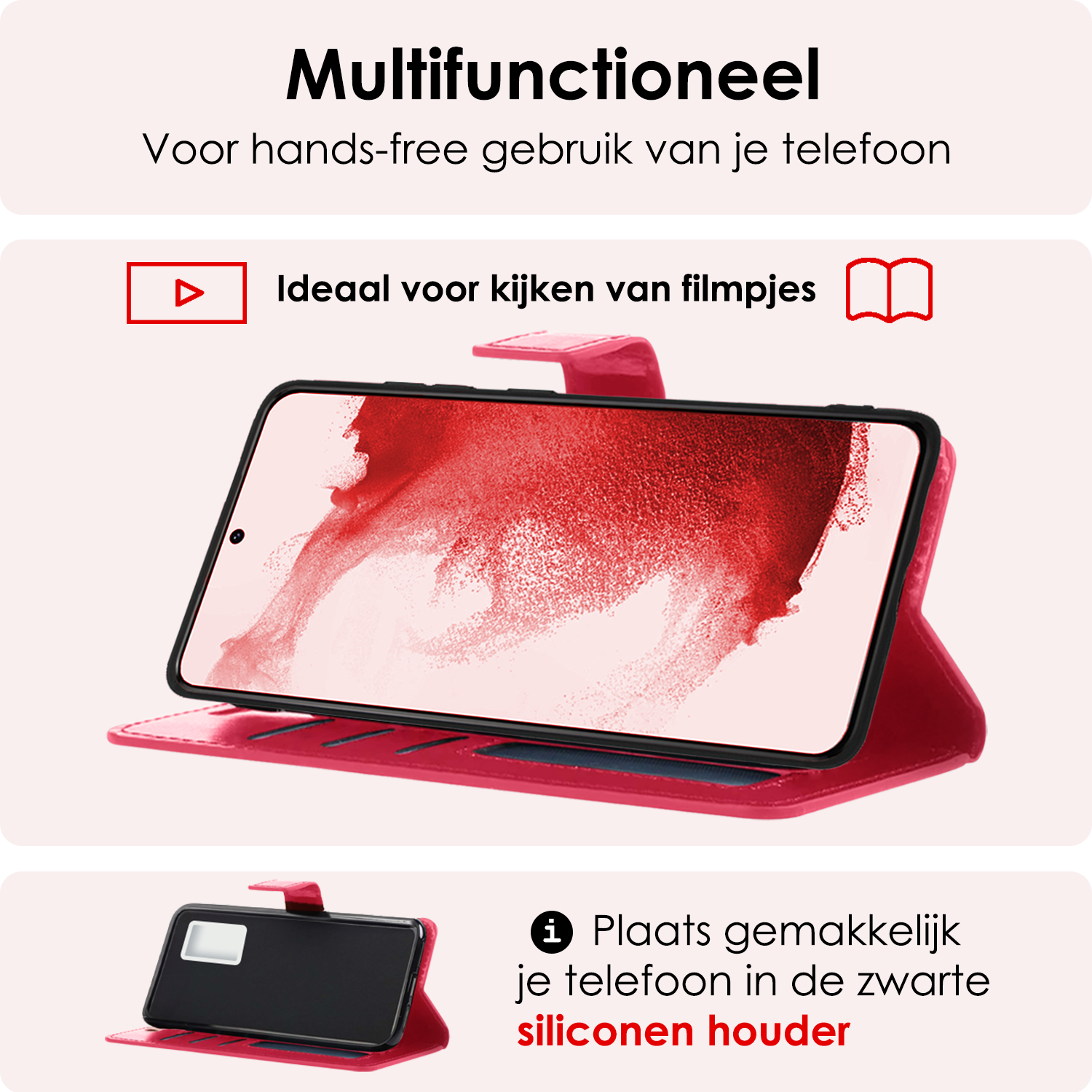 NoXx Hoes Geschikt voor <model> Hoesje Bookcase Hoes 2-in-1 Uitneembaar Cover Hard Case Met 2x Screenprotector - <color>