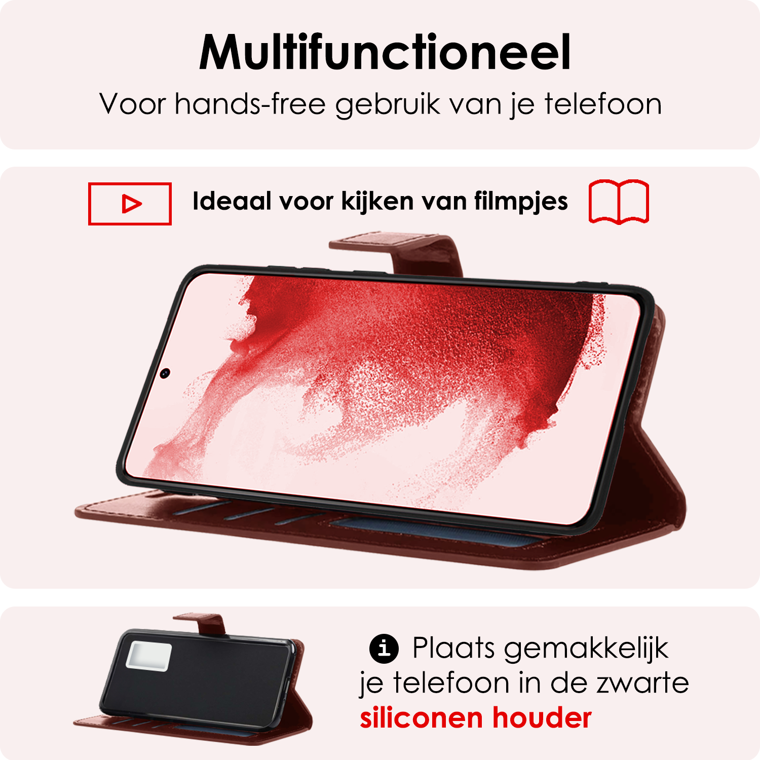 NoXx Hoes Geschikt voor <model> Hoesje Bookcase Hoes 2-in-1 Uitneembaar Cover Hard Case Met 2x Screenprotector - <color>