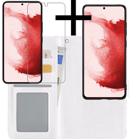 NoXx NoXx Samsung Galaxy S22 Hoesje Bookcase Uitneembaar Met Screenprotector - Wit