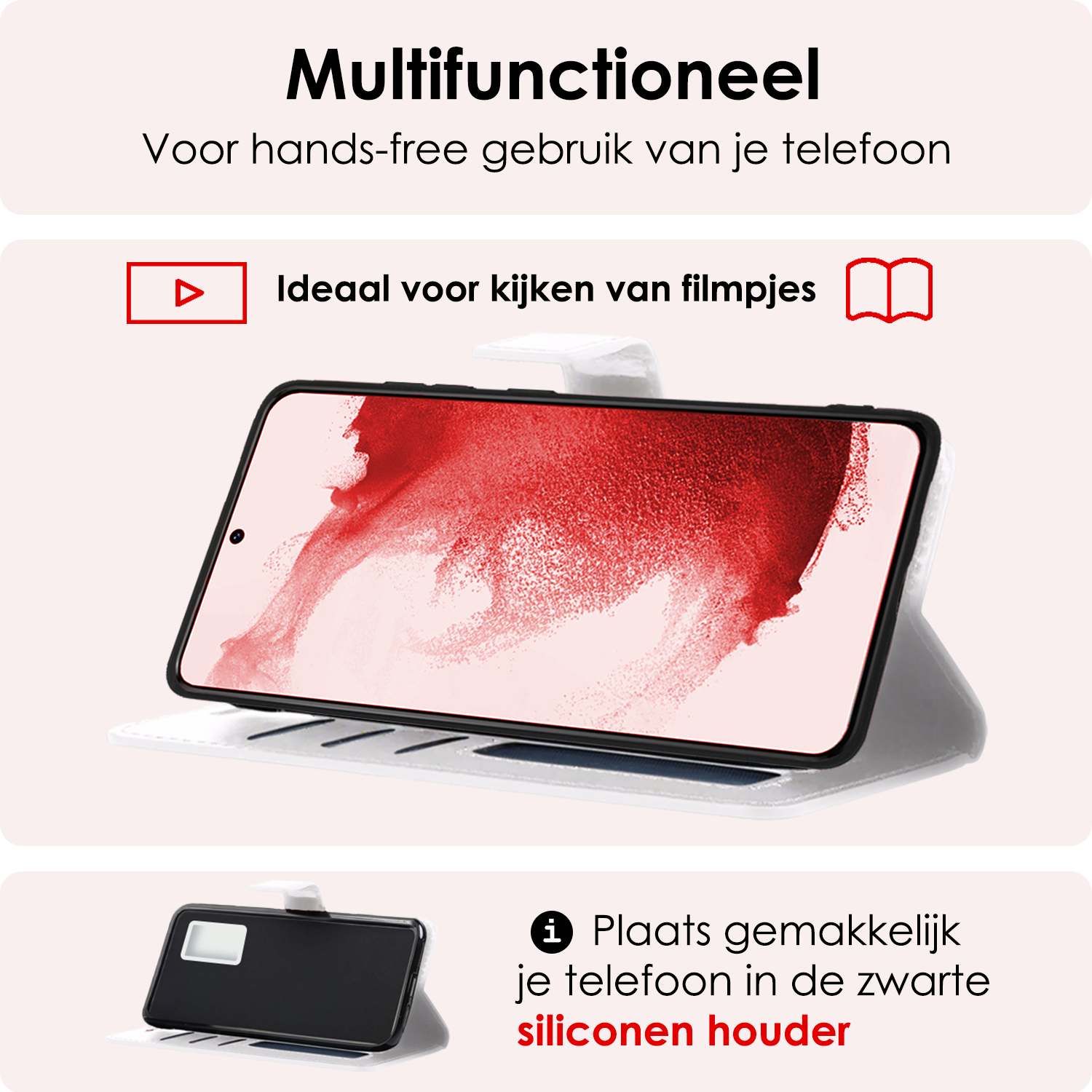 NoXx Hoes Geschikt voor <model> Hoesje Bookcase Hoes 2-in-1 Uitneembaar Cover Hard Case Met Screenprotector - <color>