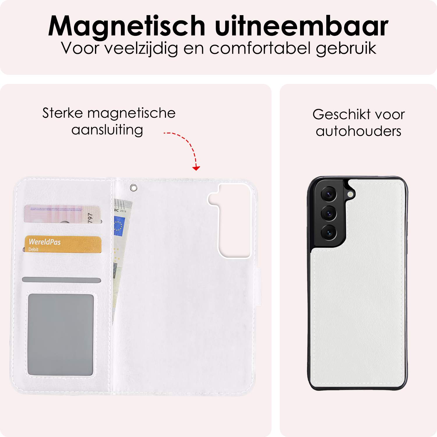NoXx Hoes Geschikt voor <model> Hoesje Bookcase Hoes 2-in-1 Uitneembaar Cover Hard Case Met Screenprotector - <color>
