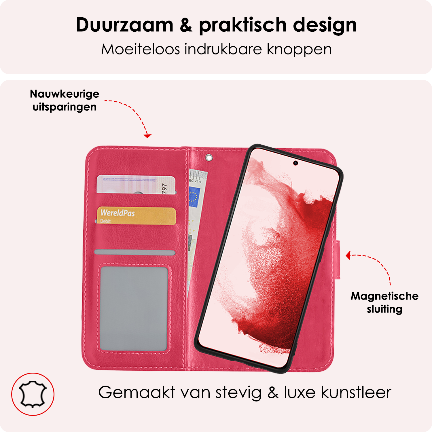 NoXx Hoes Geschikt voor <model> Hoesje Bookcase Hoes 2-in-1 Uitneembaar Cover Hard Case Met Screenprotector - <color>