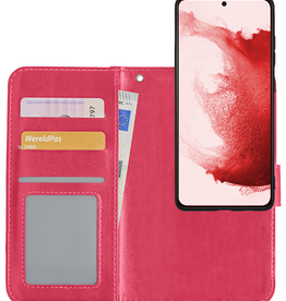 NoXx NoXx Samsung Galaxy S22 Hoesje Bookcase Uitneembaar - Donkerroze