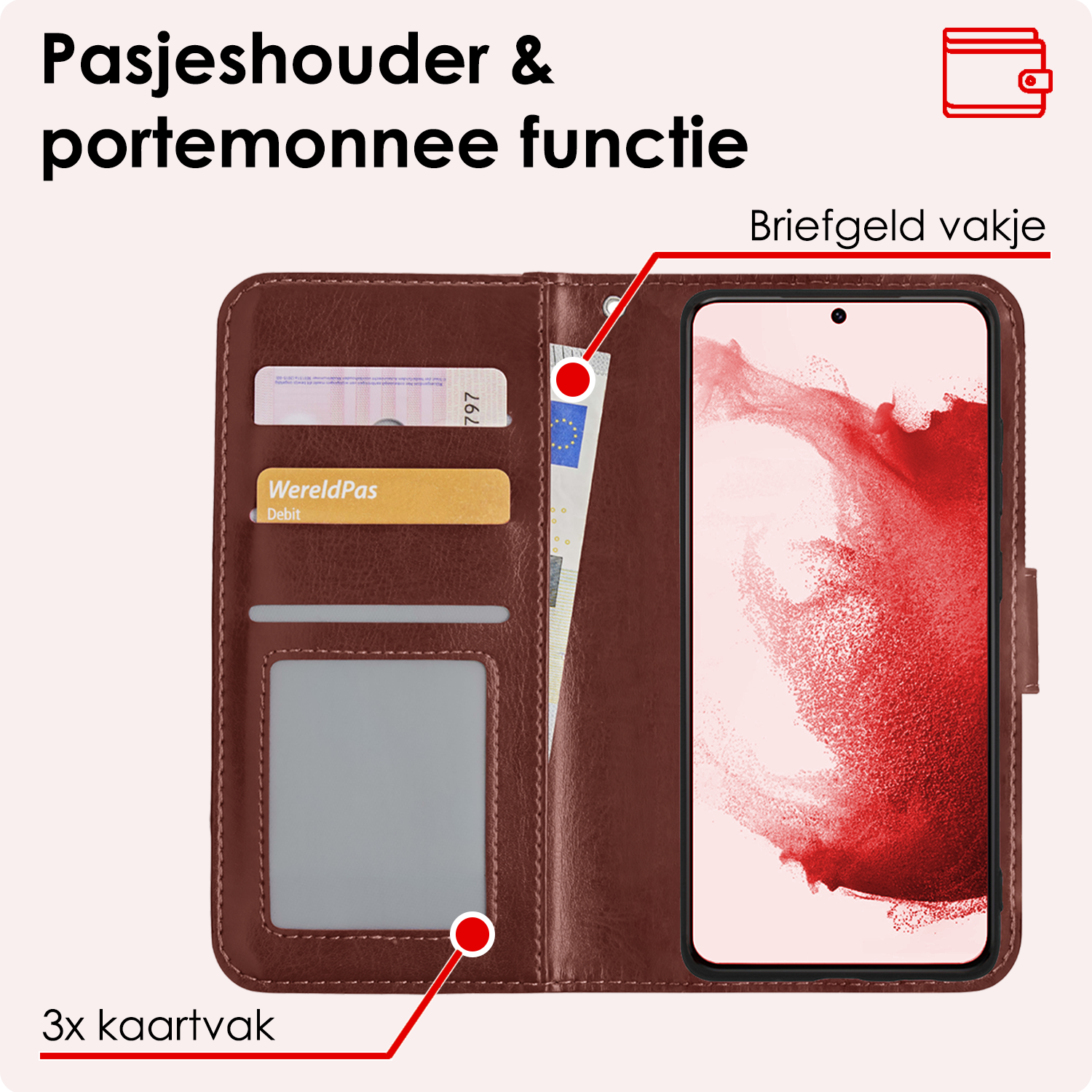 NoXx Hoes Geschikt voor <model> Hoesje Bookcase Hoes 2-in-1 Uitneembaar Cover Hard Case - <color>