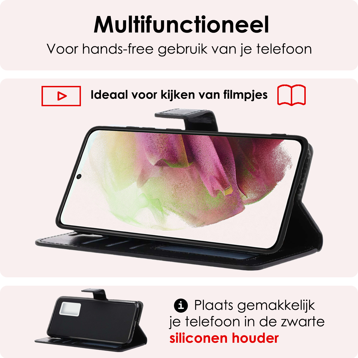 NoXx Hoes Geschikt voor <model> Hoesje Bookcase Hoes 2-in-1 Uitneembaar Cover Hard Case Met 2x Screenprotector - <color>
