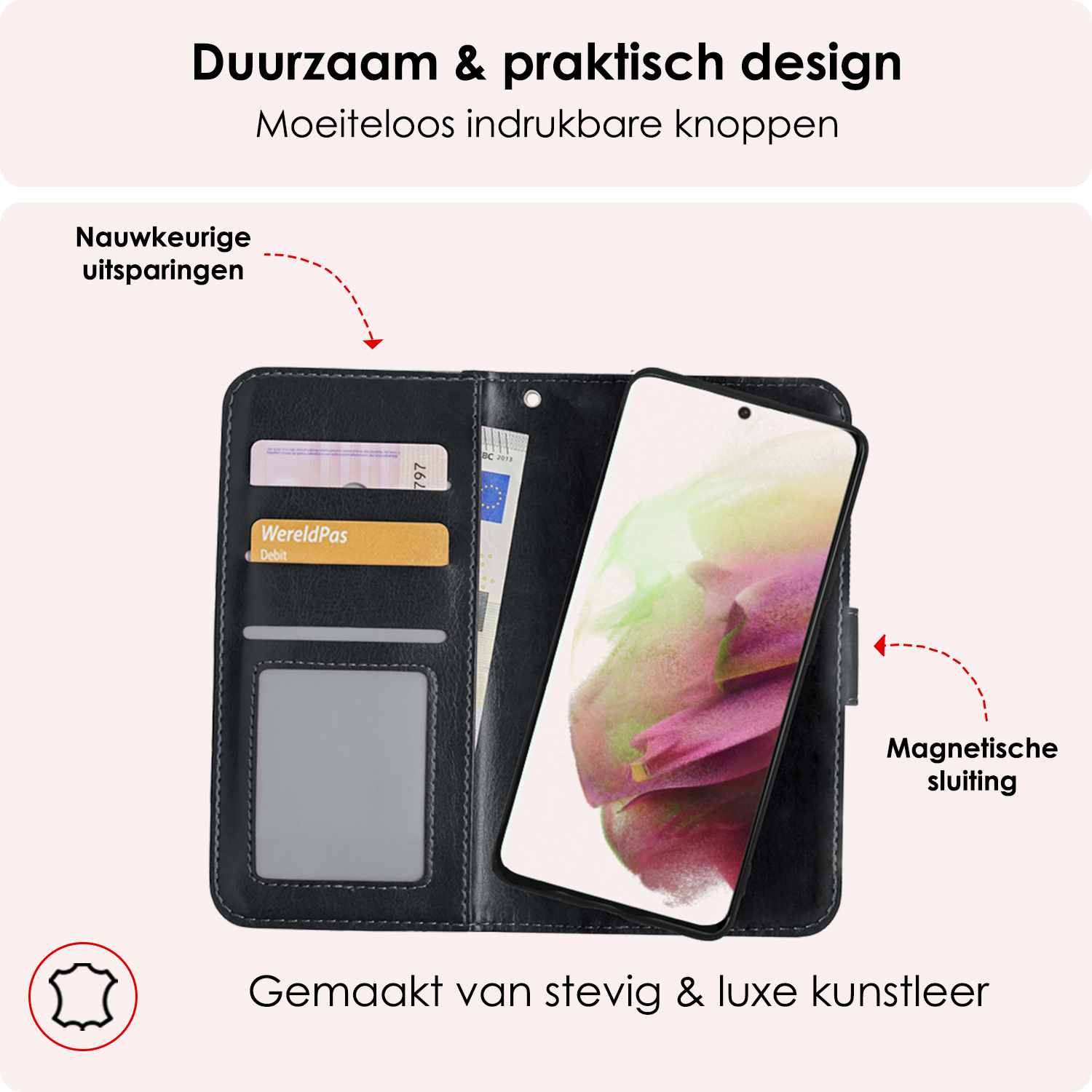 NoXx Hoes Geschikt voor <model> Hoesje Bookcase Hoes 2-in-1 Uitneembaar Cover Hard Case Met 2x Screenprotector - <color>