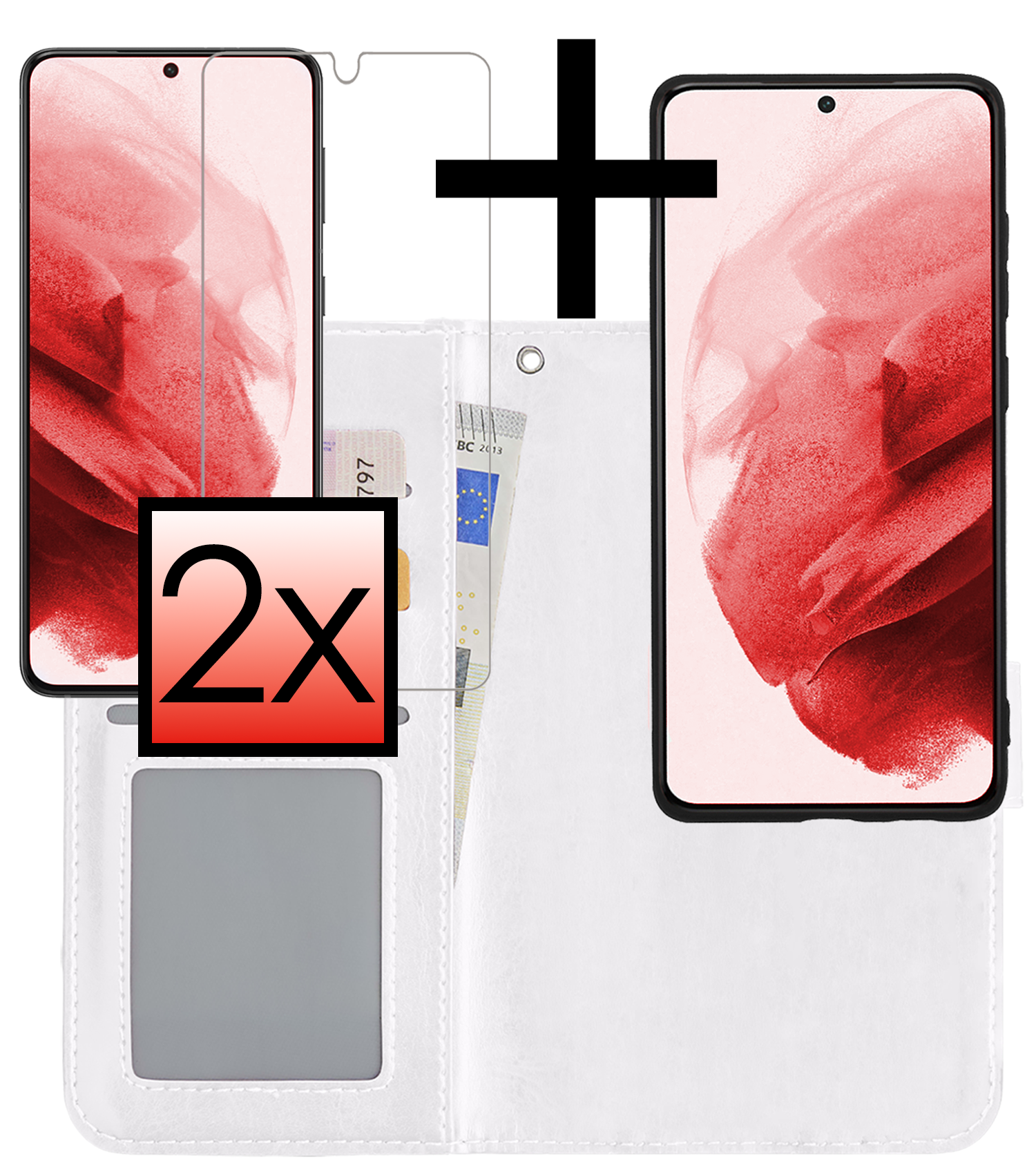 NoXx Hoes Geschikt voor <model> Hoesje Bookcase Hoes 2-in-1 Uitneembaar Cover Hard Case Met 2x Screenprotector - <color>