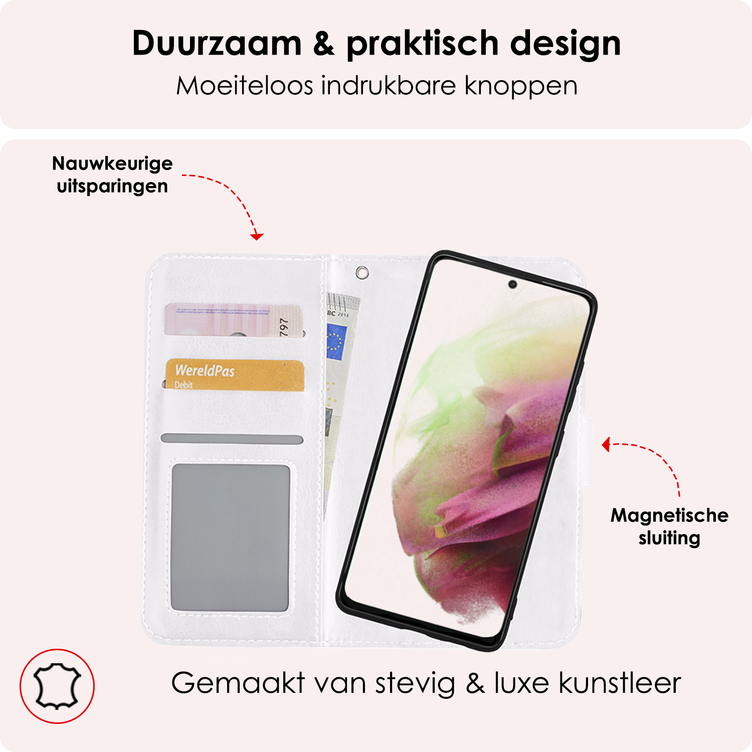 NoXx Hoes Geschikt voor <model> Hoesje Bookcase Hoes 2-in-1 Uitneembaar Cover Hard Case Met 2x Screenprotector - <color>