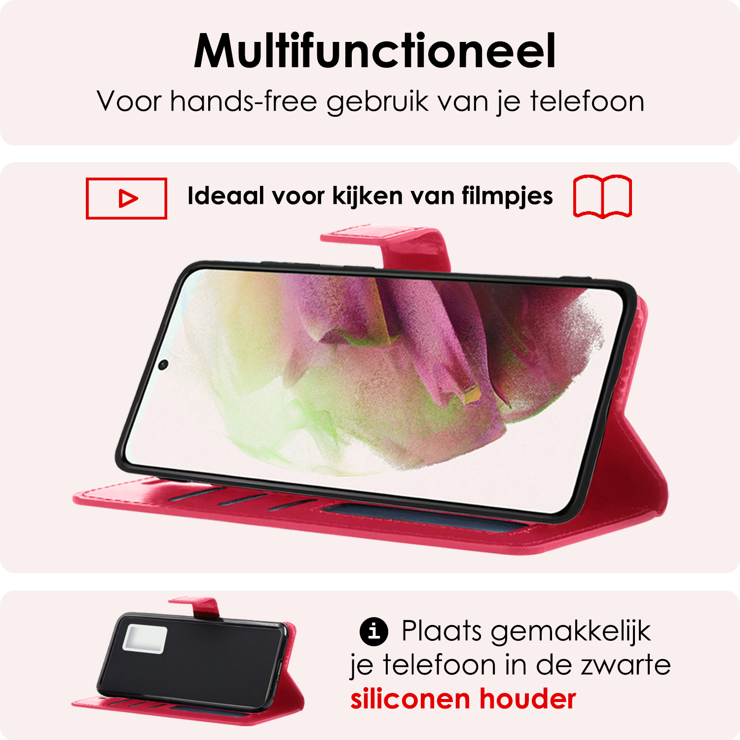 NoXx Hoes Geschikt voor <model> Hoesje Bookcase Hoes 2-in-1 Uitneembaar Cover Hard Case Met 2x Screenprotector - <color>