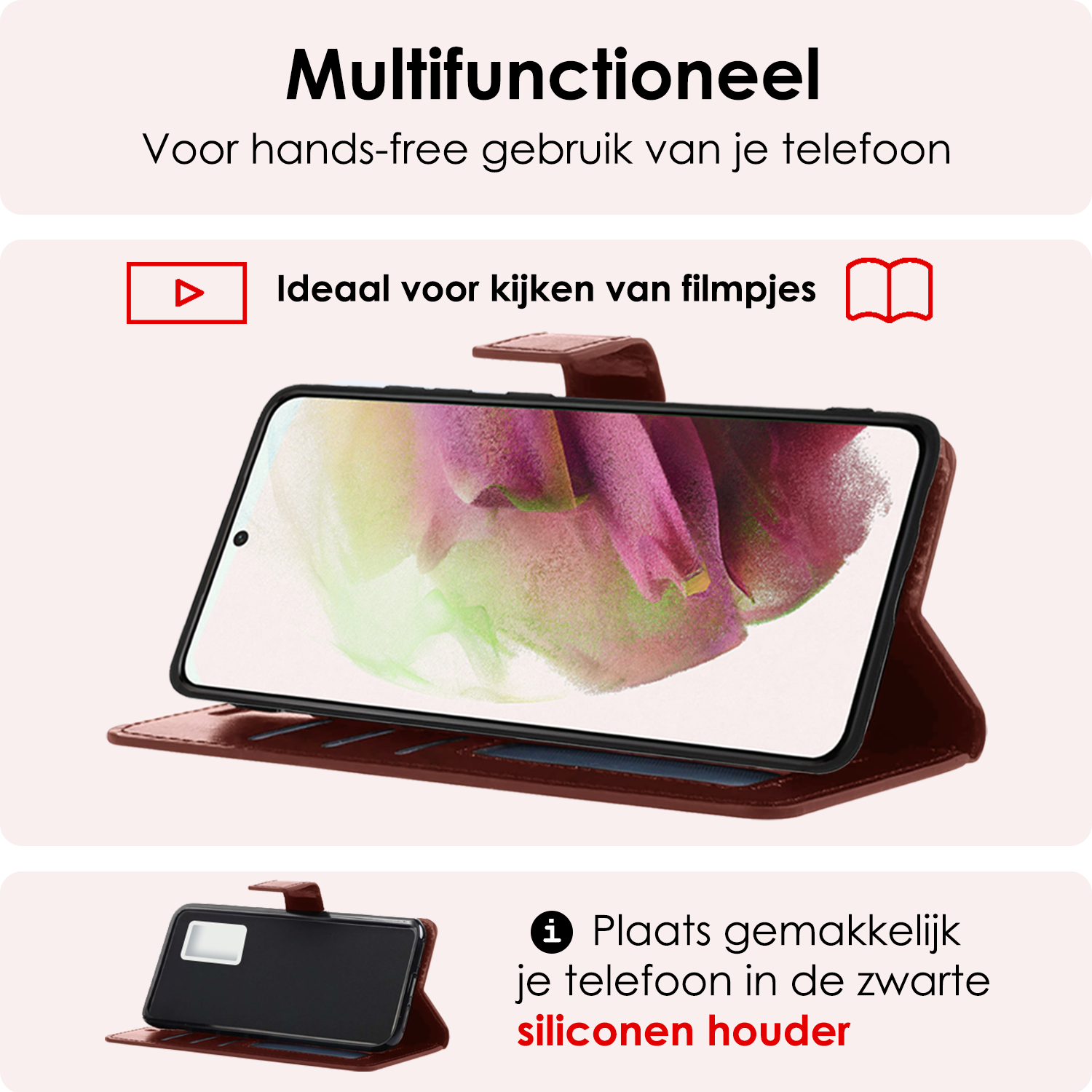 NoXx Hoes Geschikt voor <model> Hoesje Bookcase Hoes 2-in-1 Uitneembaar Cover Hard Case Met 2x Screenprotector - <color>