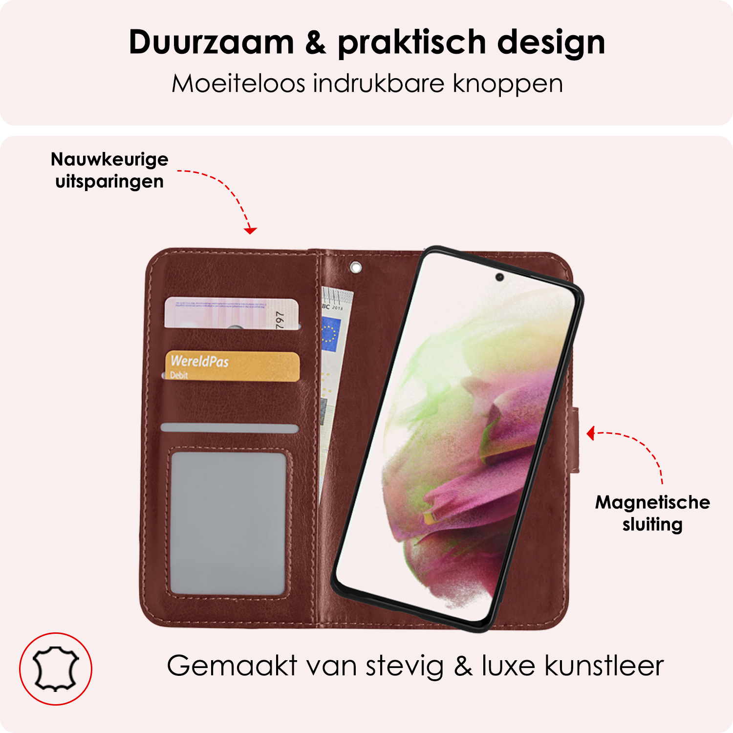 NoXx Hoes Geschikt voor <model> Hoesje Bookcase Hoes 2-in-1 Uitneembaar Cover Hard Case Met 2x Screenprotector - <color>