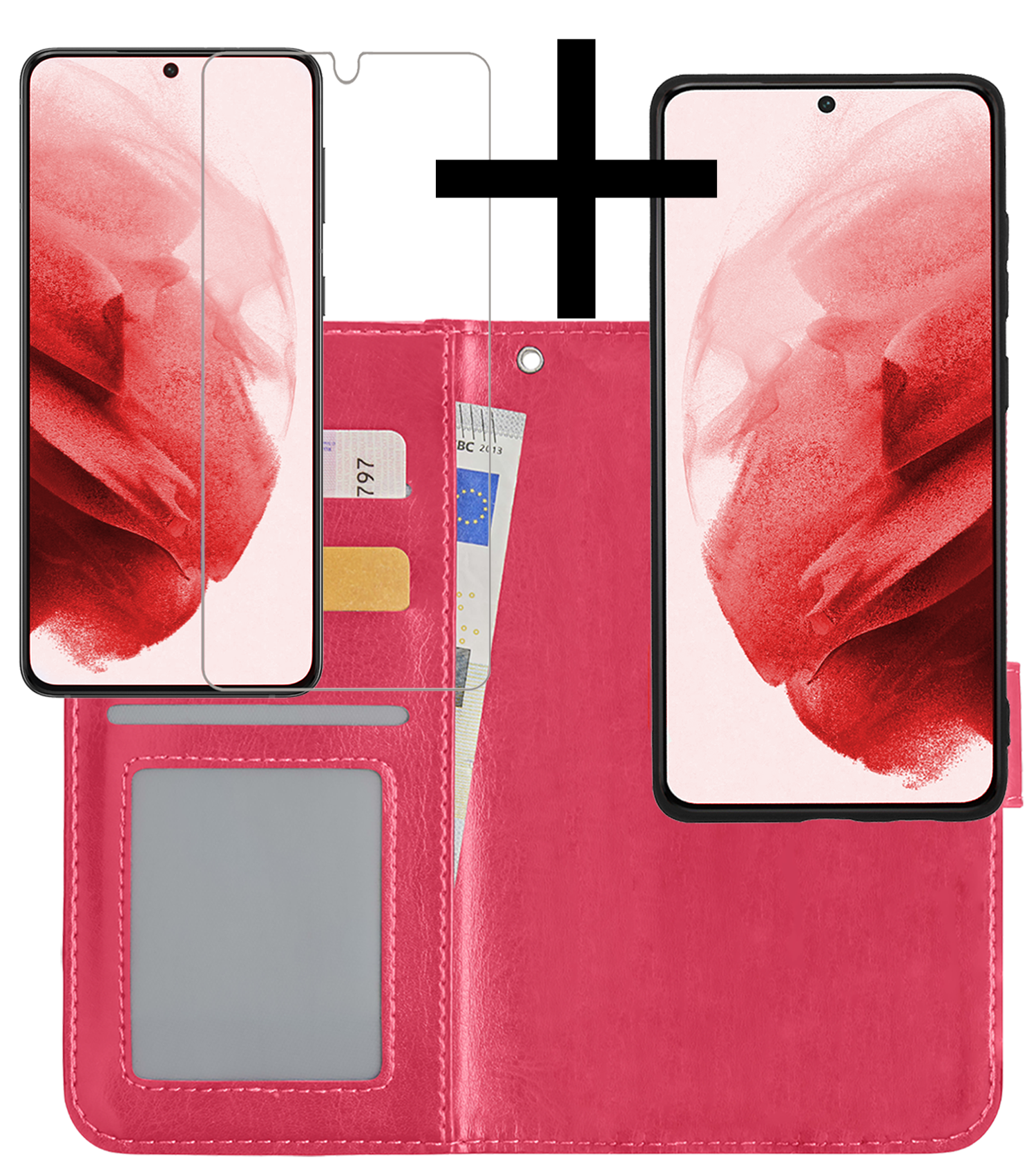 NoXx Hoes Geschikt voor <model> Hoesje Bookcase Hoes 2-in-1 Uitneembaar Cover Hard Case Met Screenprotector - <color>