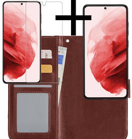 NoXx NoXx Samsung Galaxy S21 Ultra Hoesje Bookcase Uitneembaar Met Screenprotector - Bruin