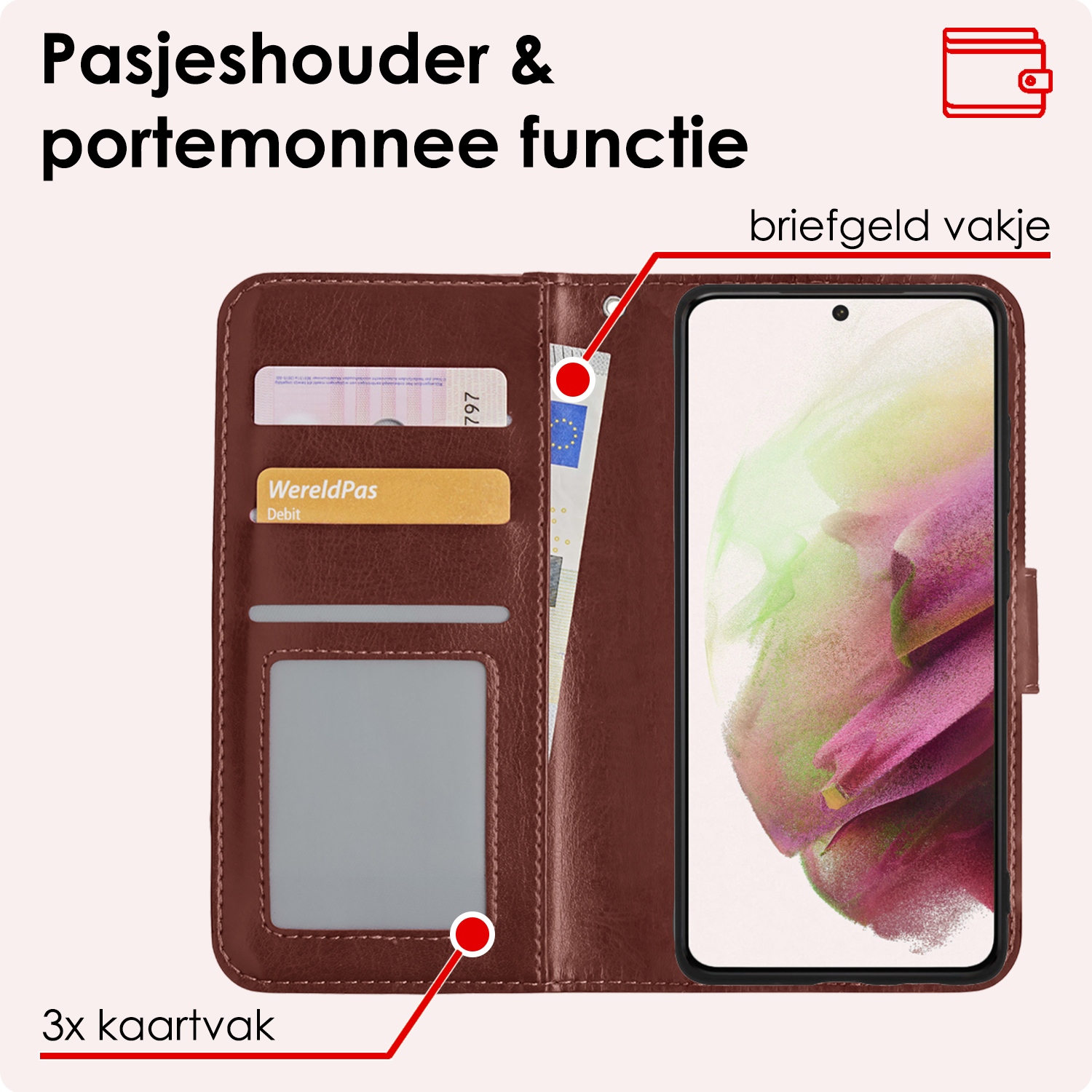 NoXx Hoes Geschikt voor <model> Hoesje Bookcase Hoes 2-in-1 Uitneembaar Cover Hard Case Met Screenprotector - <color>