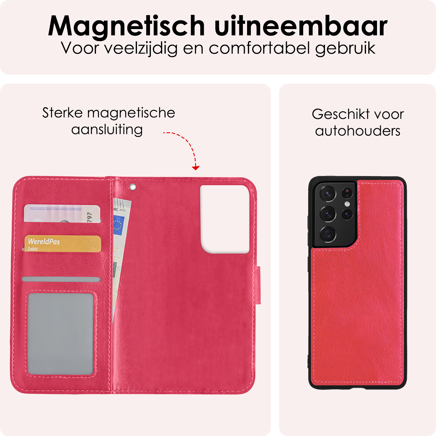 NoXx Hoes Geschikt voor <model> Hoesje Bookcase Hoes 2-in-1 Uitneembaar Cover Hard Case - <color>