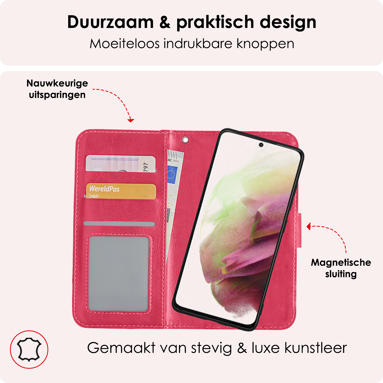 NoXx Hoes Geschikt voor <model> Hoesje Bookcase Hoes 2-in-1 Uitneembaar Cover Hard Case - <color>