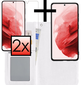 NoXx NoXx Samsung Galaxy S21 Plus Hoesje Bookcase Uitneembaar Met 2x Screenprotector - Wit