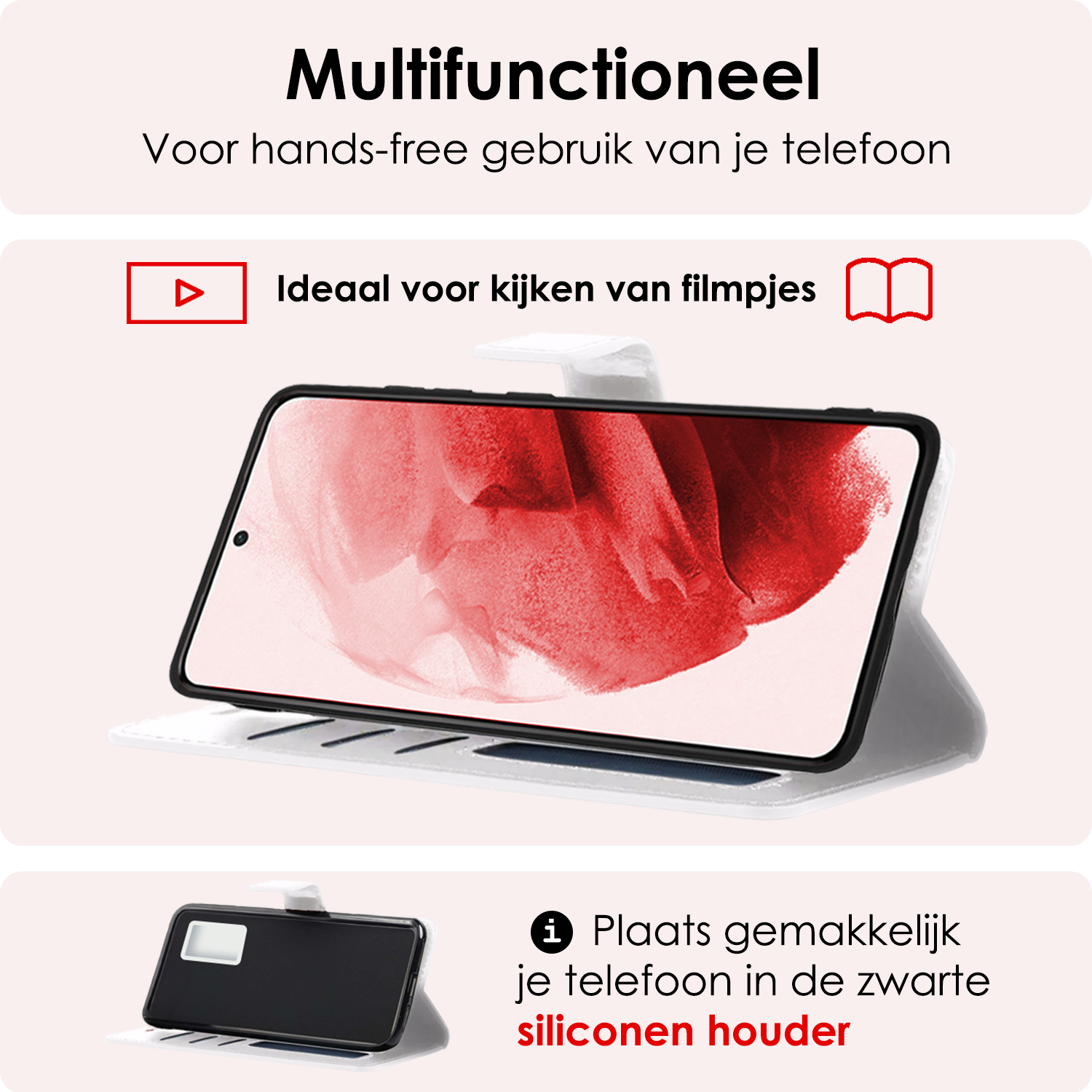 NoXx Hoes Geschikt voor <model> Hoesje Bookcase Hoes 2-in-1 Uitneembaar Cover Hard Case Met 2x Screenprotector - <color>
