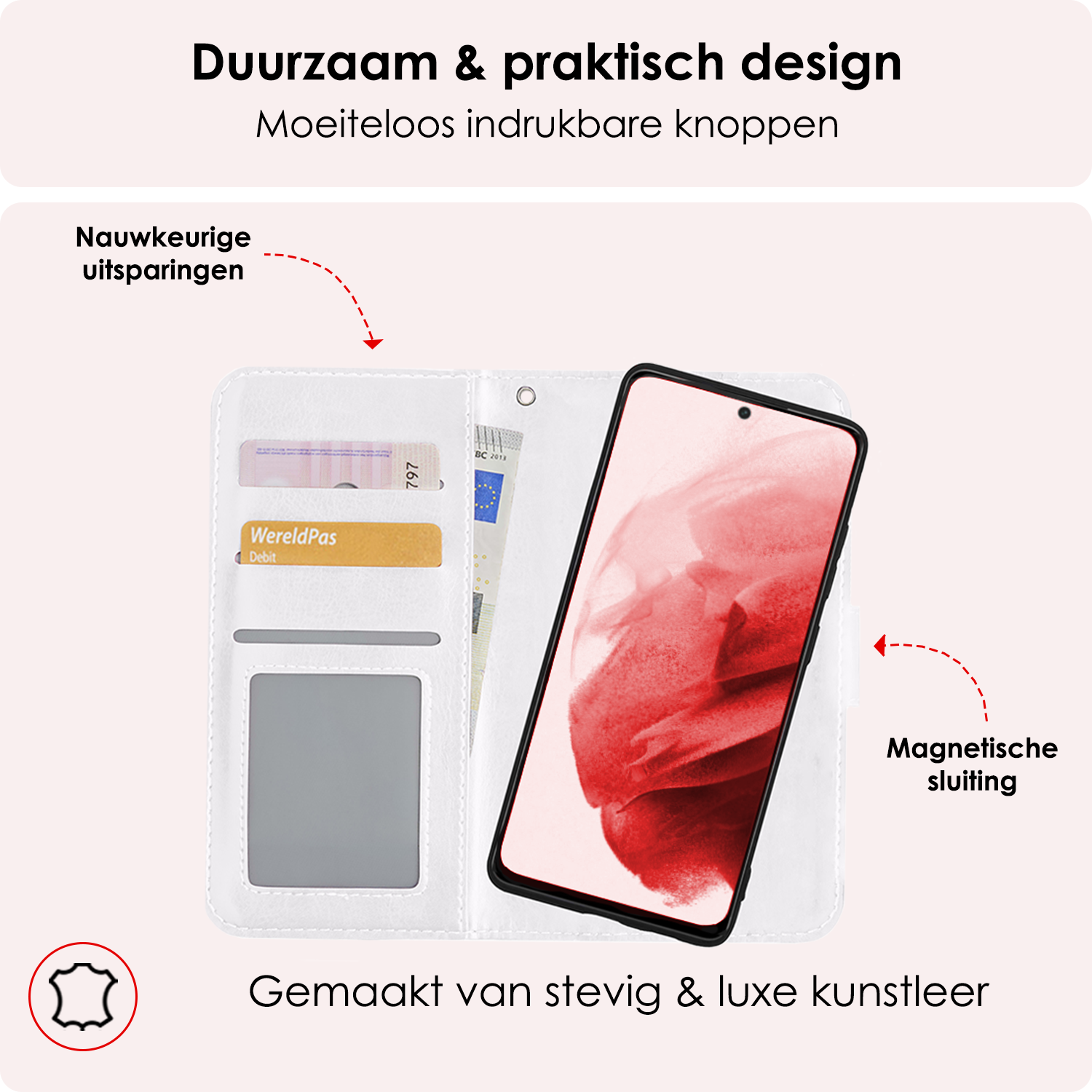 NoXx Hoes Geschikt voor <model> Hoesje Bookcase Hoes 2-in-1 Uitneembaar Cover Hard Case Met 2x Screenprotector - <color>