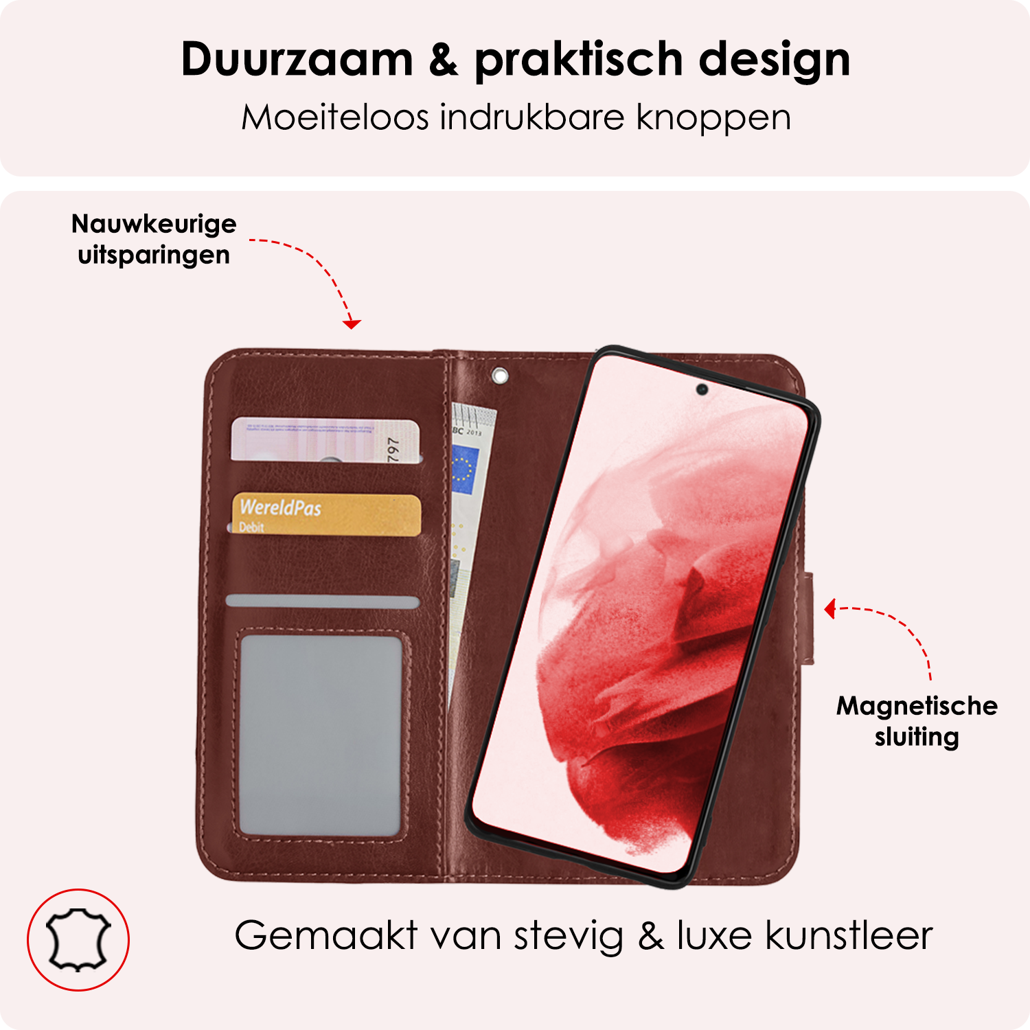 NoXx Hoes Geschikt voor <model> Hoesje Bookcase Hoes 2-in-1 Uitneembaar Cover Hard Case Met 2x Screenprotector - <color>