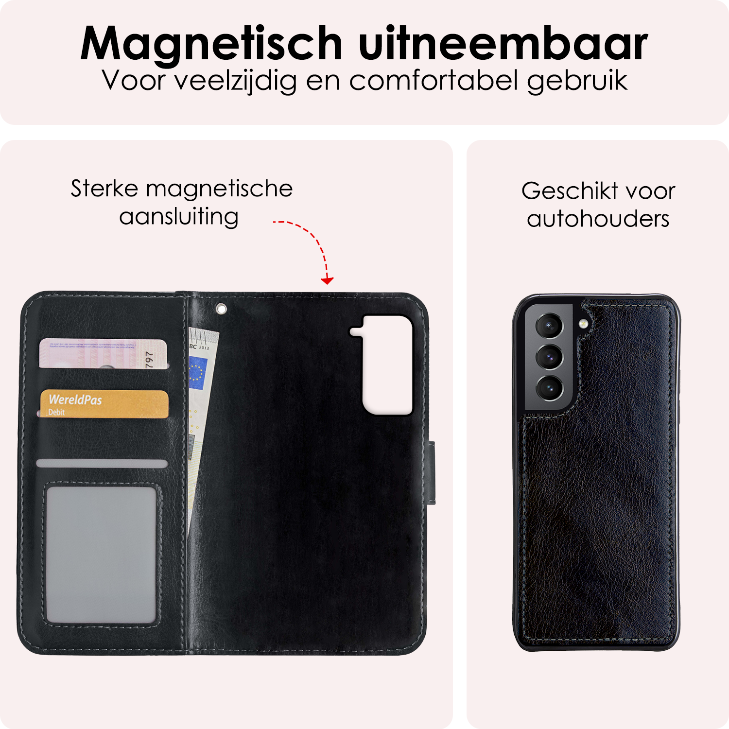 NoXx Hoes Geschikt voor <model> Hoesje Bookcase Hoes 2-in-1 Uitneembaar Cover Hard Case Met Screenprotector - <color>