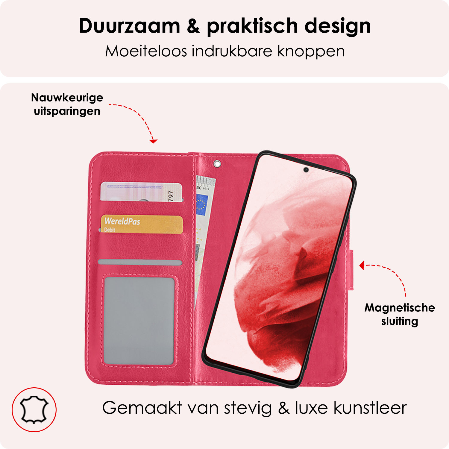 NoXx Hoes Geschikt voor <model> Hoesje Bookcase Hoes 2-in-1 Uitneembaar Cover Hard Case Met Screenprotector - <color>