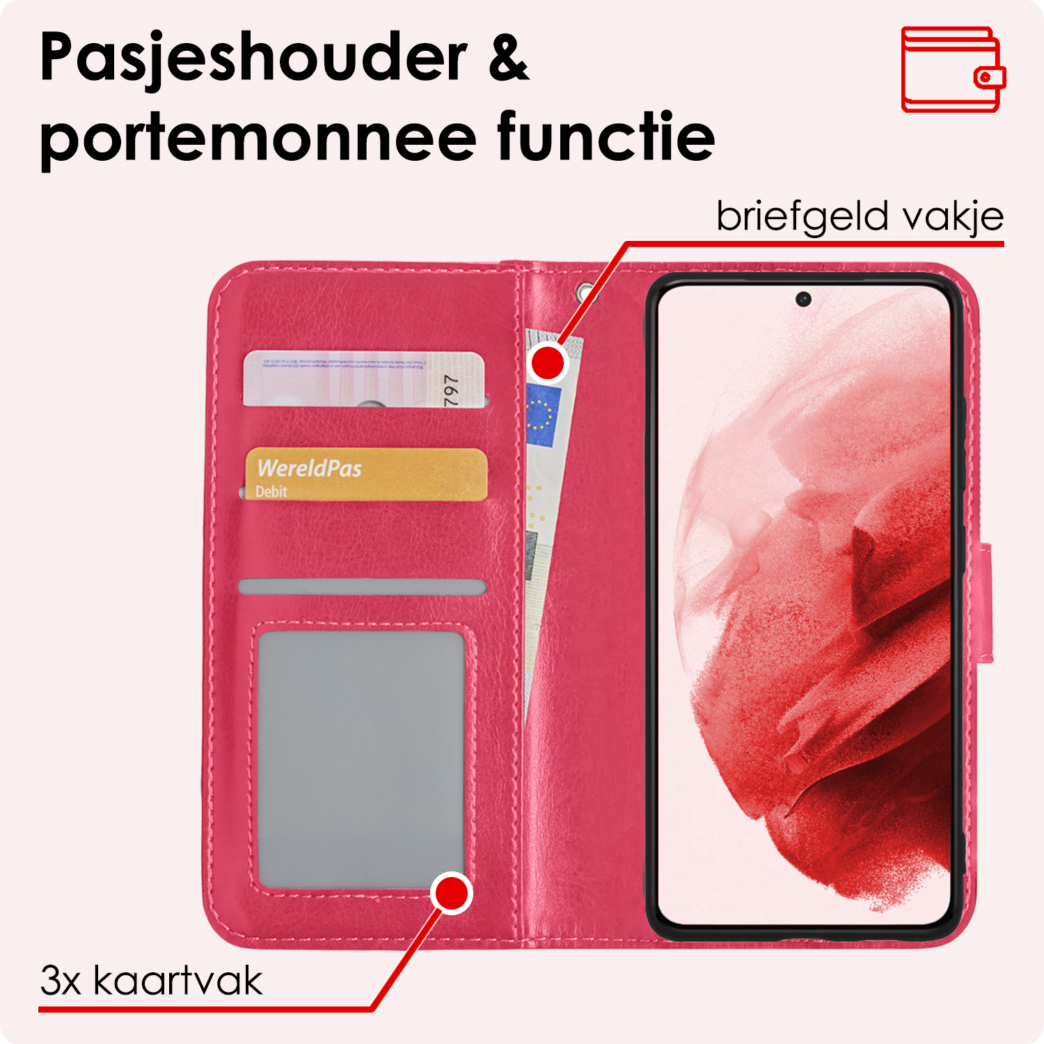 NoXx Hoes Geschikt voor <model> Hoesje Bookcase Hoes 2-in-1 Uitneembaar Cover Hard Case Met 2x Screenprotector - <color>
