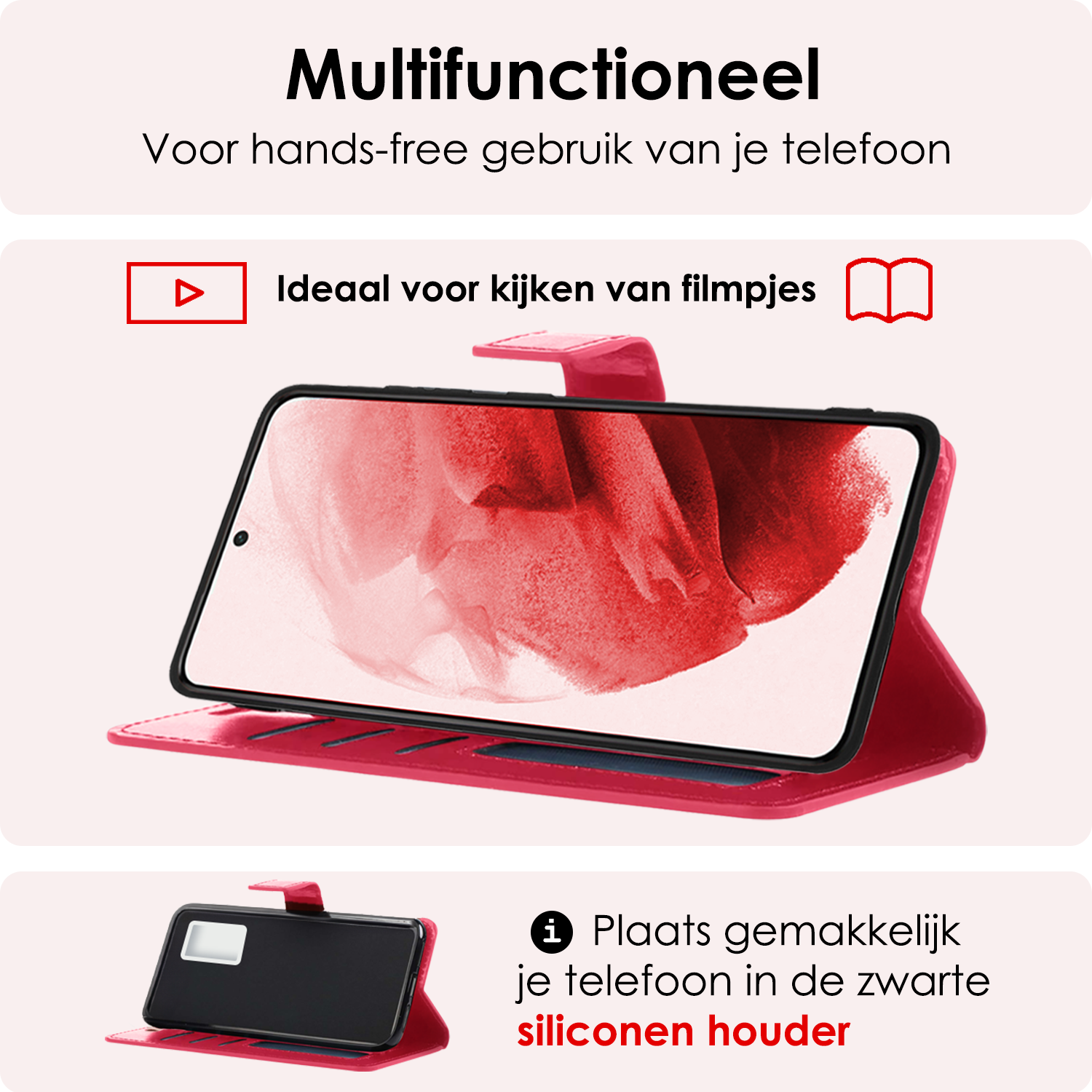 NoXx Hoes Geschikt voor <model> Hoesje Bookcase Hoes 2-in-1 Uitneembaar Cover Hard Case Met 2x Screenprotector - <color>