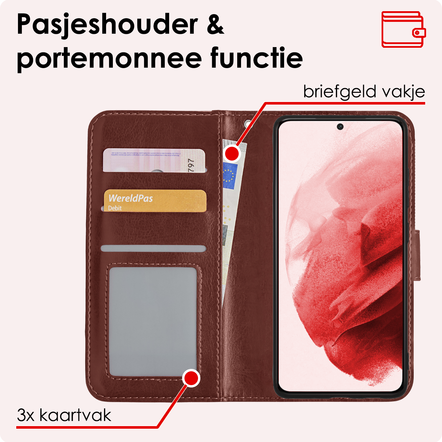 NoXx Hoes Geschikt voor <model> Hoesje Bookcase Hoes 2-in-1 Uitneembaar Cover Hard Case Met 2x Screenprotector - <color>