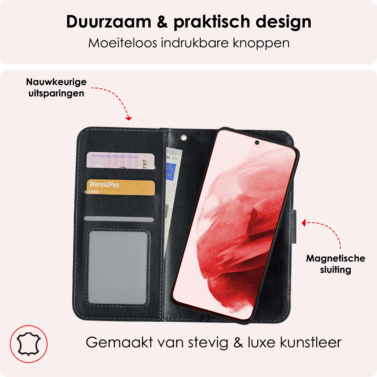 NoXx Hoes Geschikt voor <model> Hoesje Bookcase Hoes 2-in-1 Uitneembaar Cover Hard Case Met Screenprotector - <color>