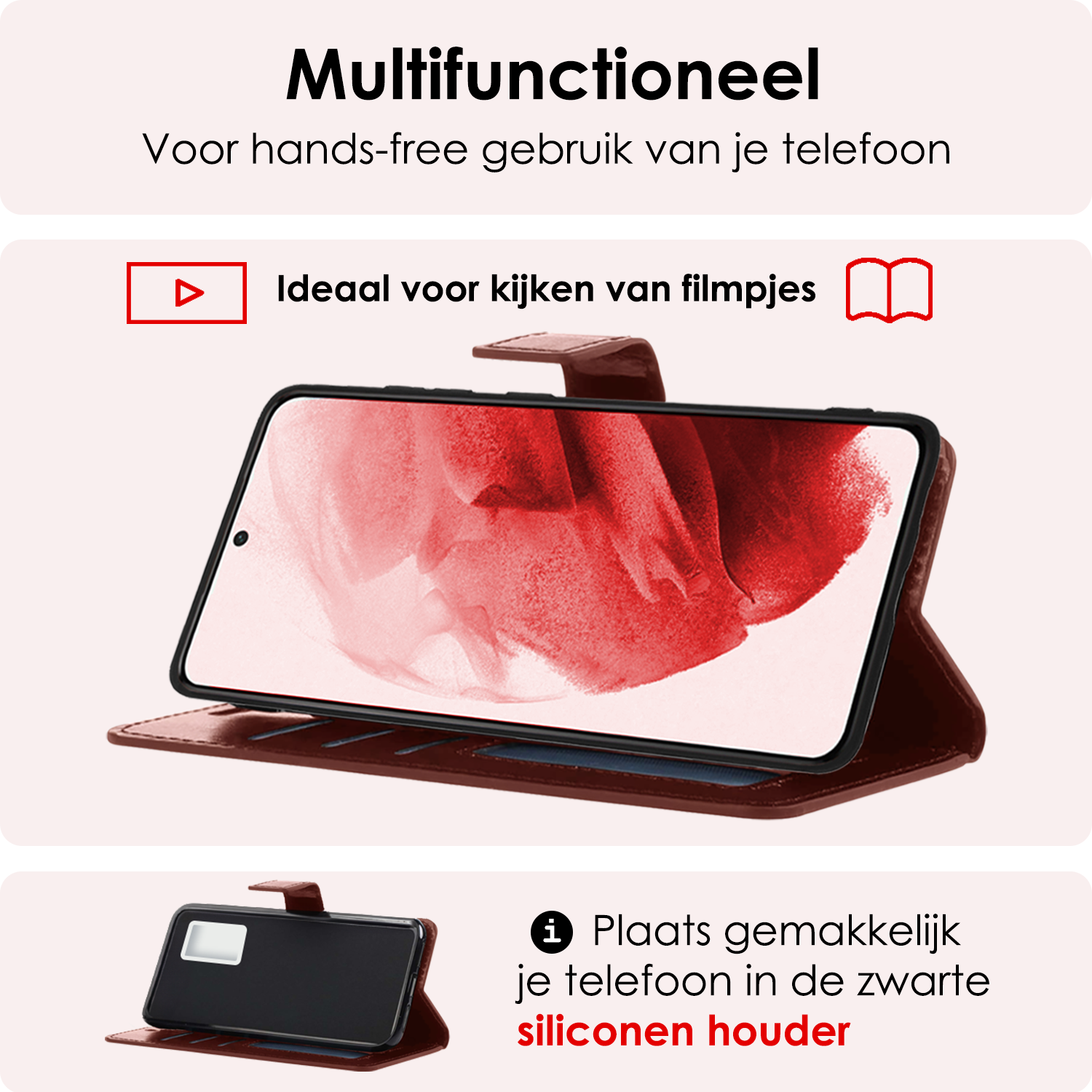 NoXx Hoes Geschikt voor <model> Hoesje Bookcase Hoes 2-in-1 Uitneembaar Cover Hard Case Met Screenprotector - <color>