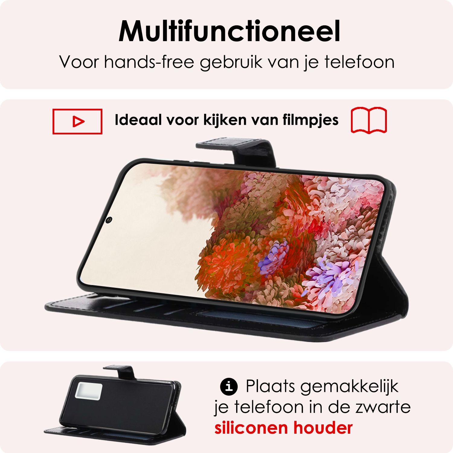 NoXx Hoes Geschikt voor <model> Hoesje Bookcase Hoes 2-in-1 Uitneembaar Cover Hard Case Met 2x Screenprotector - <color>